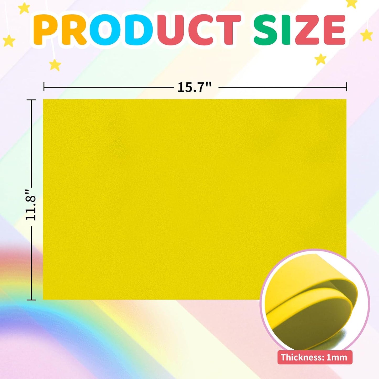 20 PCS EVA Foam Sheets DIY Handcraft Materials 1mm Thick 15.7 x 11.8 Inches Yellow EVA Foam Papers for Arts and Crafts