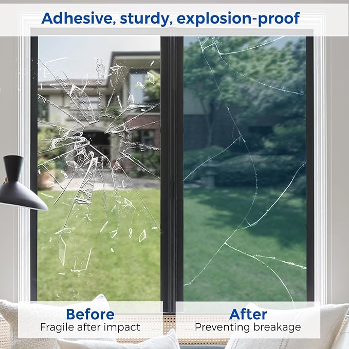 Coavas One Way Privacy Window Film,Daytime Window Tint for Home, Reflective Mirror Glass Window Film See Out Not in,Heat UV Blocking Anti-Glare Window Covers with 3 Tools, 35.4 x 78.7 Inch, Blue