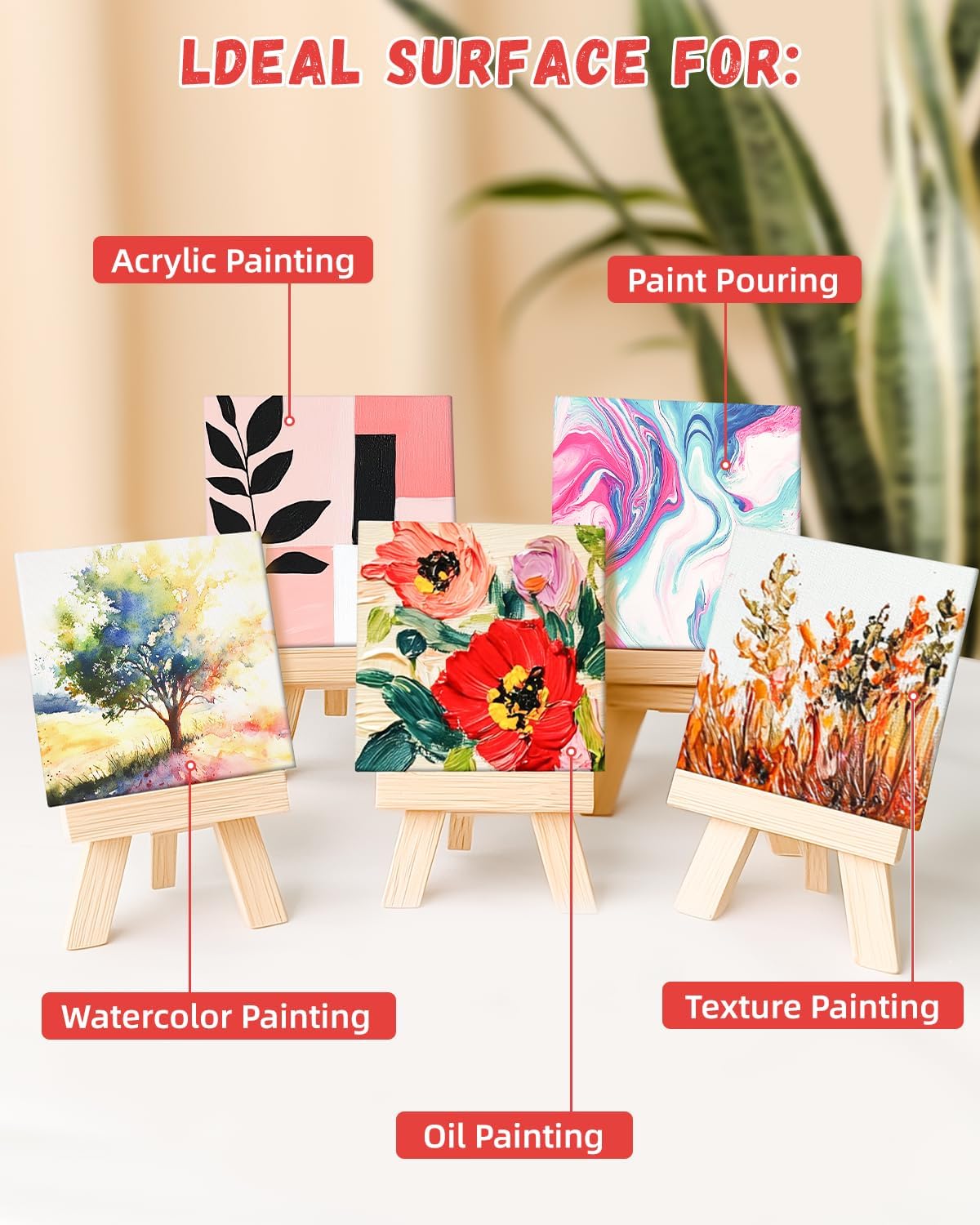 Simetufy 12 Pack 8x8 Inch Painting Canvas Panels Blank Square Canvas Boards for Painting, 8oz Gesso Primed Acid-Free 100% Cotton for Acrylics Paints