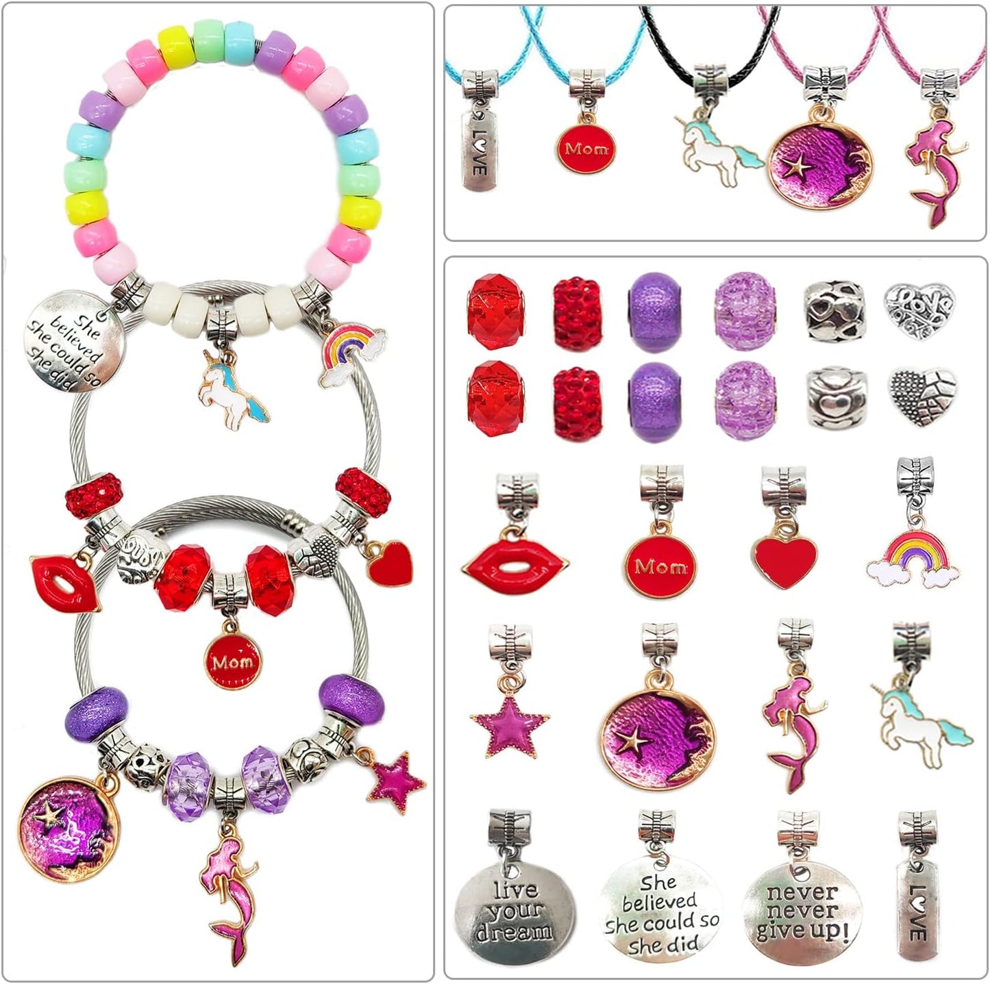 leitait Girls Toys Bracelet Making Kit - 3000pcs Charm Jewelry Making Kit Supplies,Easter Basket Stuffers,Unicorn/Mermaid Crafts Birthday Christmas Gifts for Girls Ages 5 6 7 8 9 10 11 12 Years Old