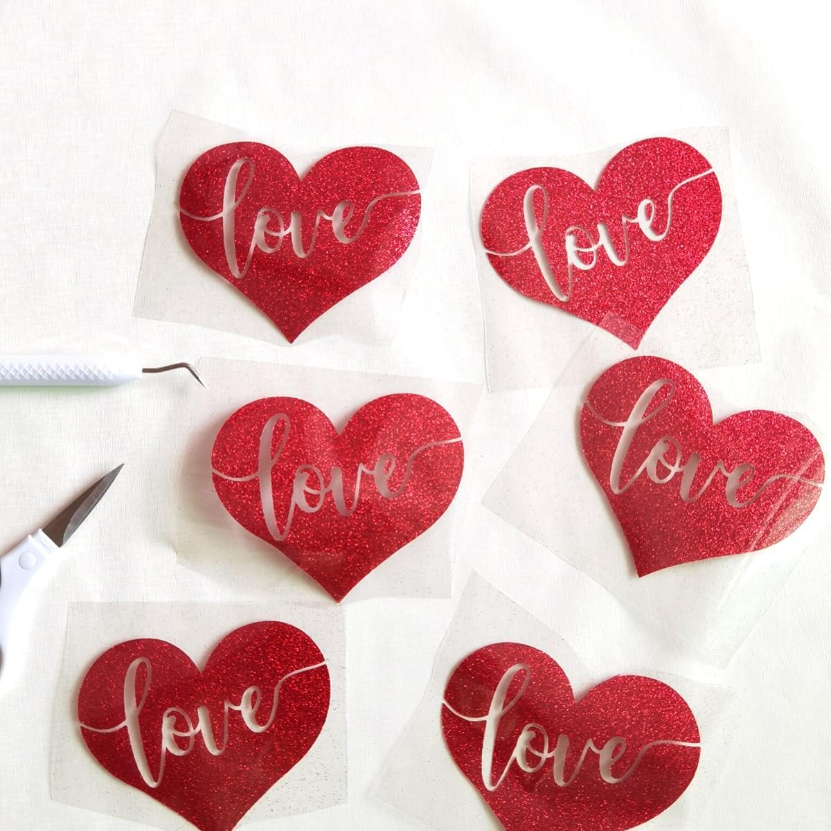 Red Glitter HTV Heat Transfer Vinyl Bundle 8 sheets-12 x12 Iron on Vinyl for T Shirts Hats Clothing Compatible with Cricut Cameo Heat Press Machine