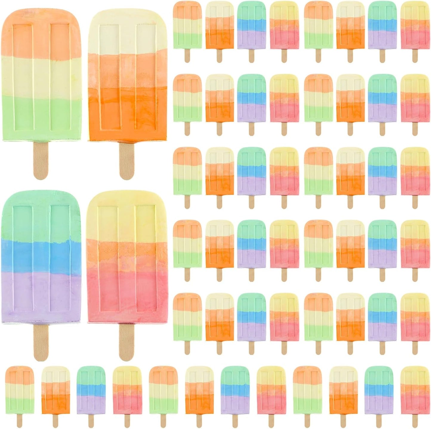 60 Pcs Ice Cream Sidewalk Chalk Set Multicolor Chalk Party Favors Bulk Washable Safe Outdoor Chalks for Kids Adults Fun Summer Playground Outdoor Activities Painting on Chalkboard Blackboard
