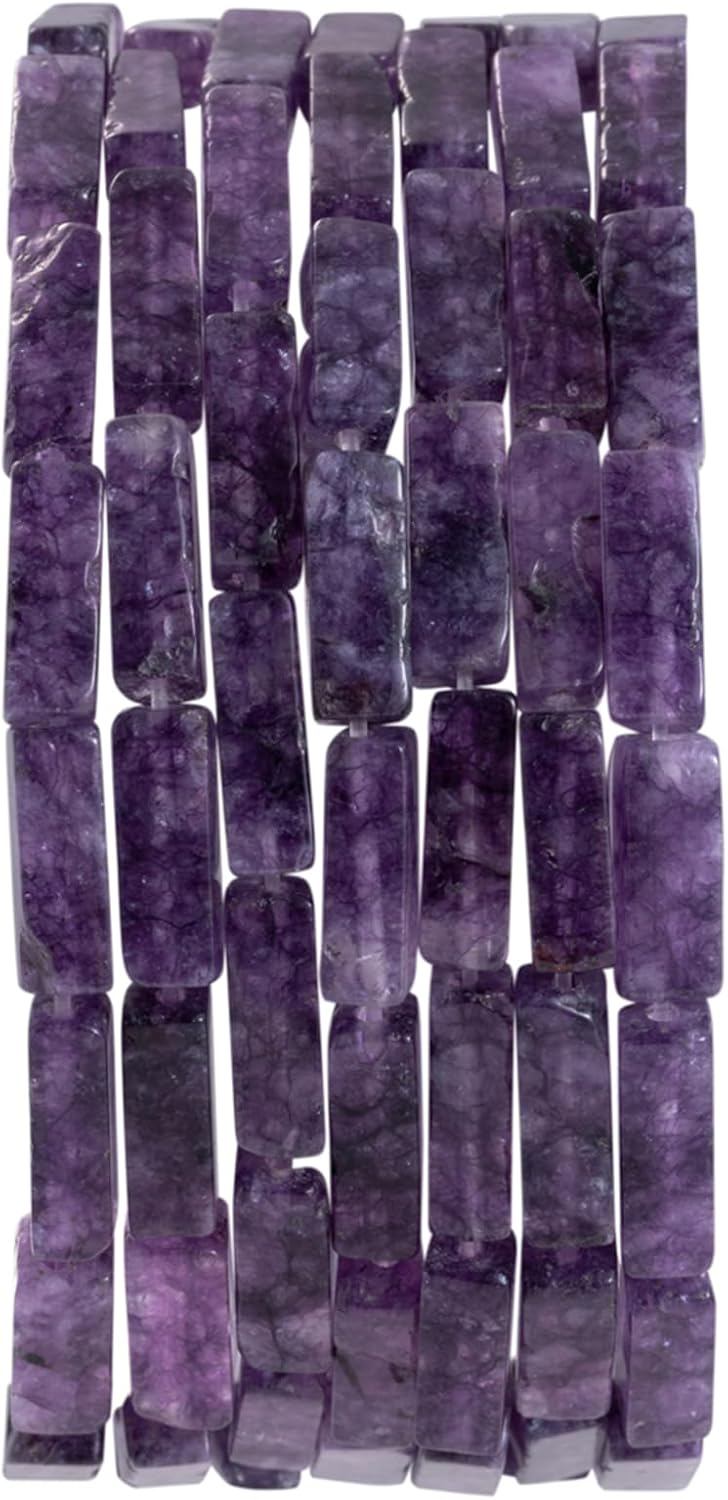 Natural Amethyst Rectangle Tube Beads 4x13mm 38cm/str Loose Semi Gemstone Stone Beads for Making Bracelets Necklace Earrings