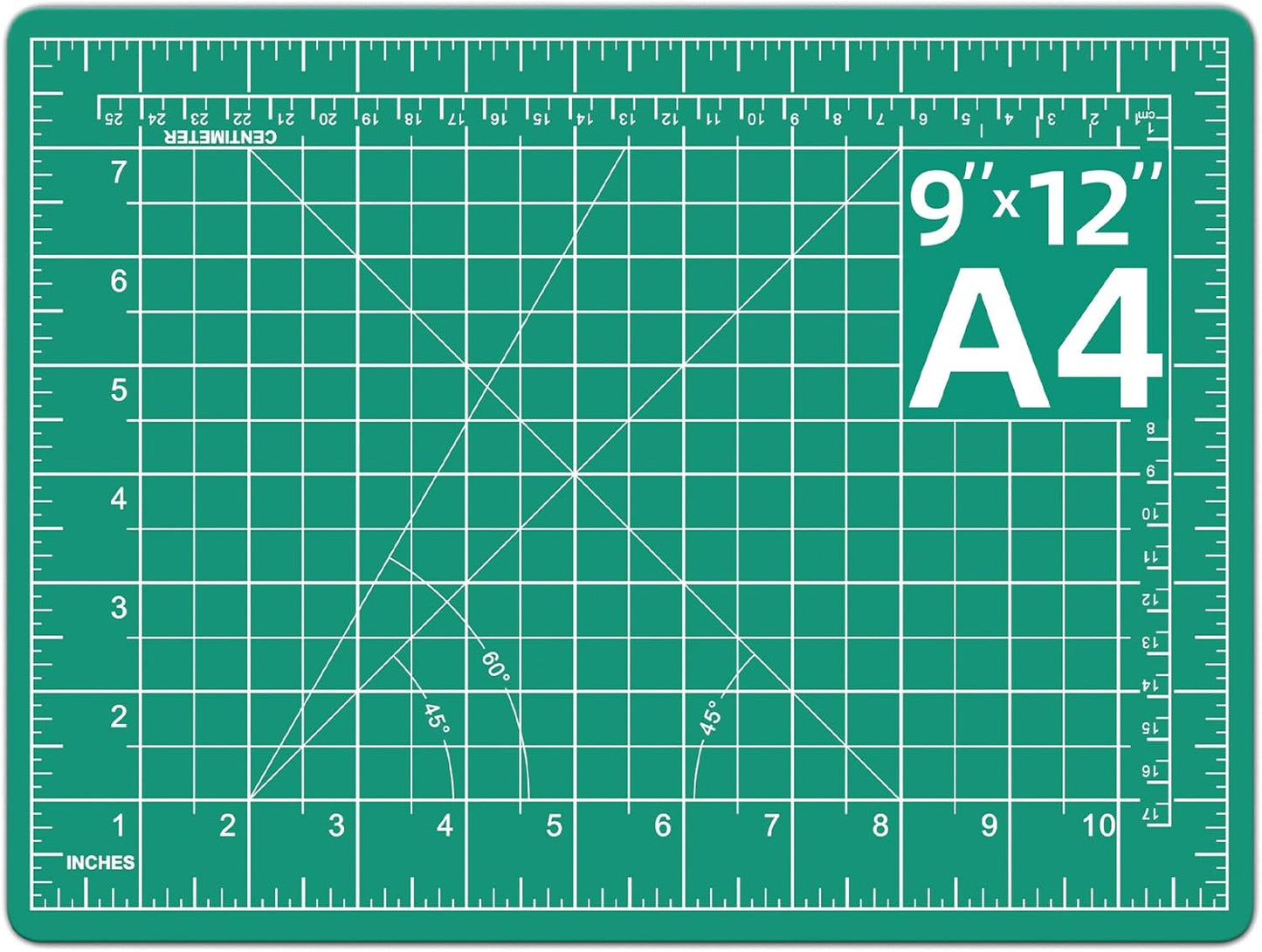 DIYSELF Cutting Mat - 9in12in, A4 Size, Double-Sided, Rotating Mat for Crafts, Sewing, Quilting & More