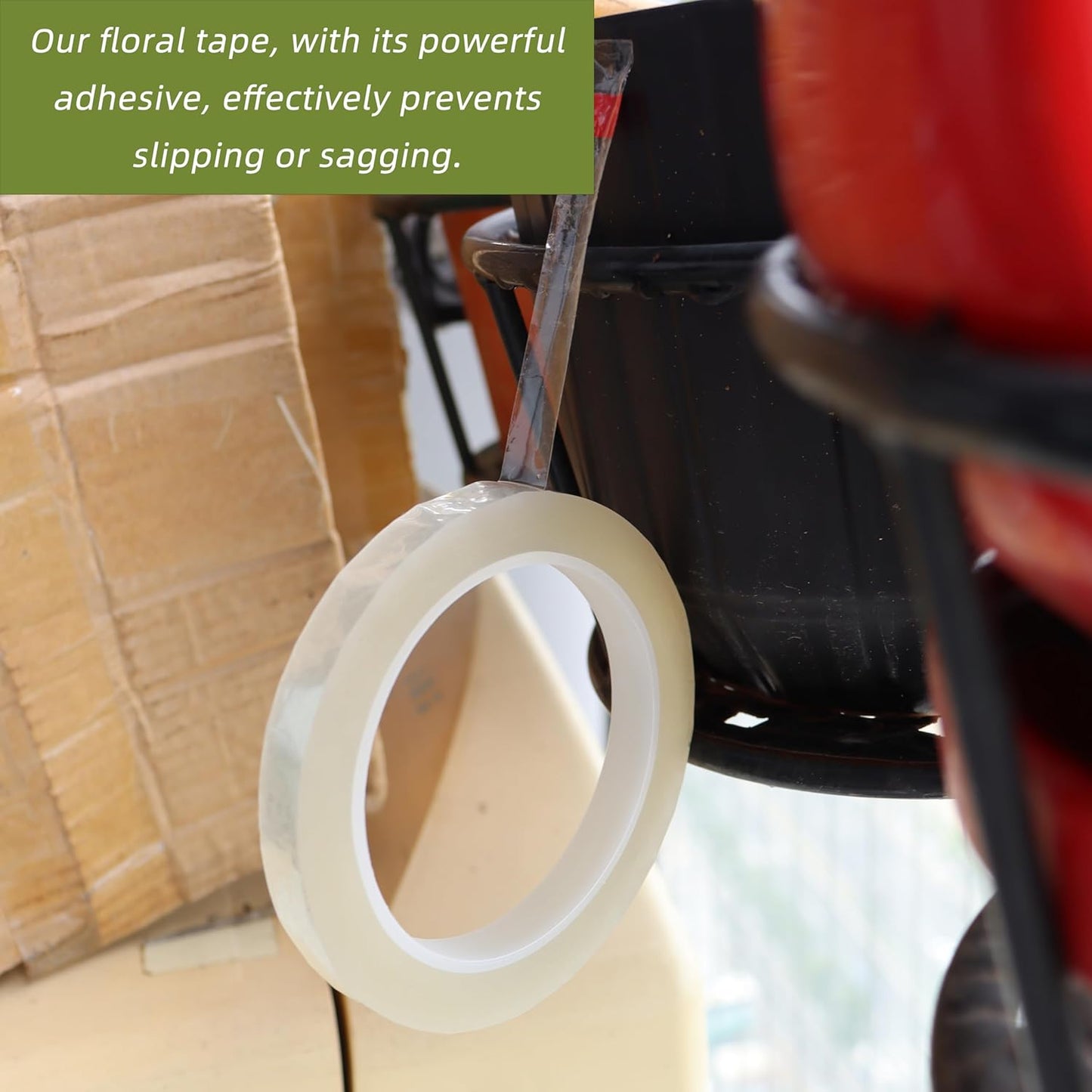 2 PCS Clear Floral Tape, 1/2" Flower Stem Wrap Tapes, Waterproof Florist Tape - Multipurpose Adhesive Florist Tapes for Binding Fresh, Flower Bouquets and Floral Craft (216Ft/72Yd/Roll)