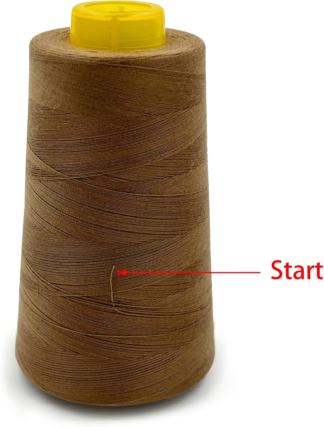 Tortoise 4 Cones of 3000 Yards Each Spool Thread for All Purpose, Serger, Overlock, Quilting, Sewing Machine - 100% Polyester - 40S/2 Tan