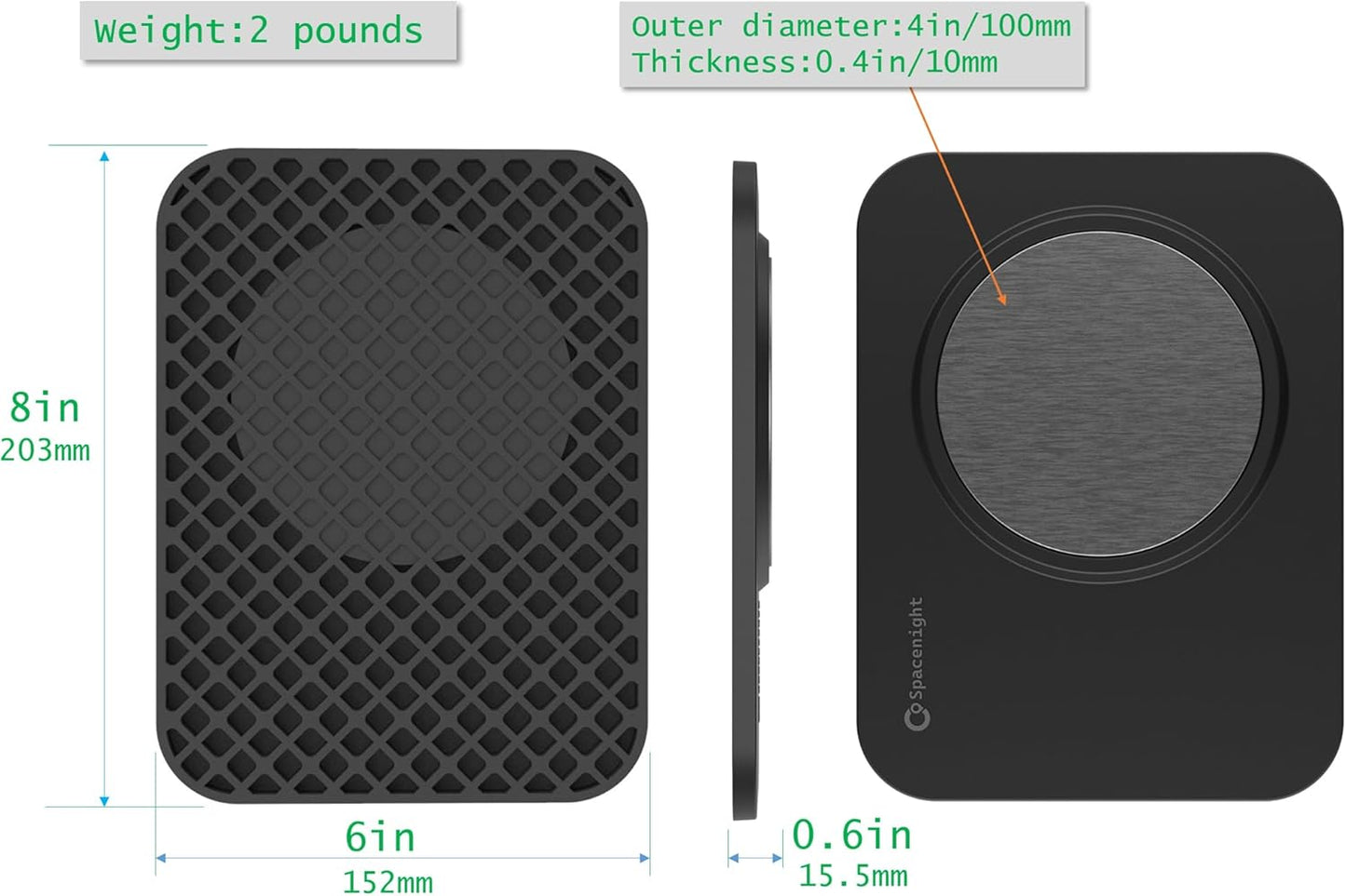 Steel Bench Block, Flat Anvil Metal Stamping Kit, Heat Treating HRC 52, Black Oxide, with Integrated Silicone Base for Stamping, Hand Engraving, Grinding and Polishing (Black)