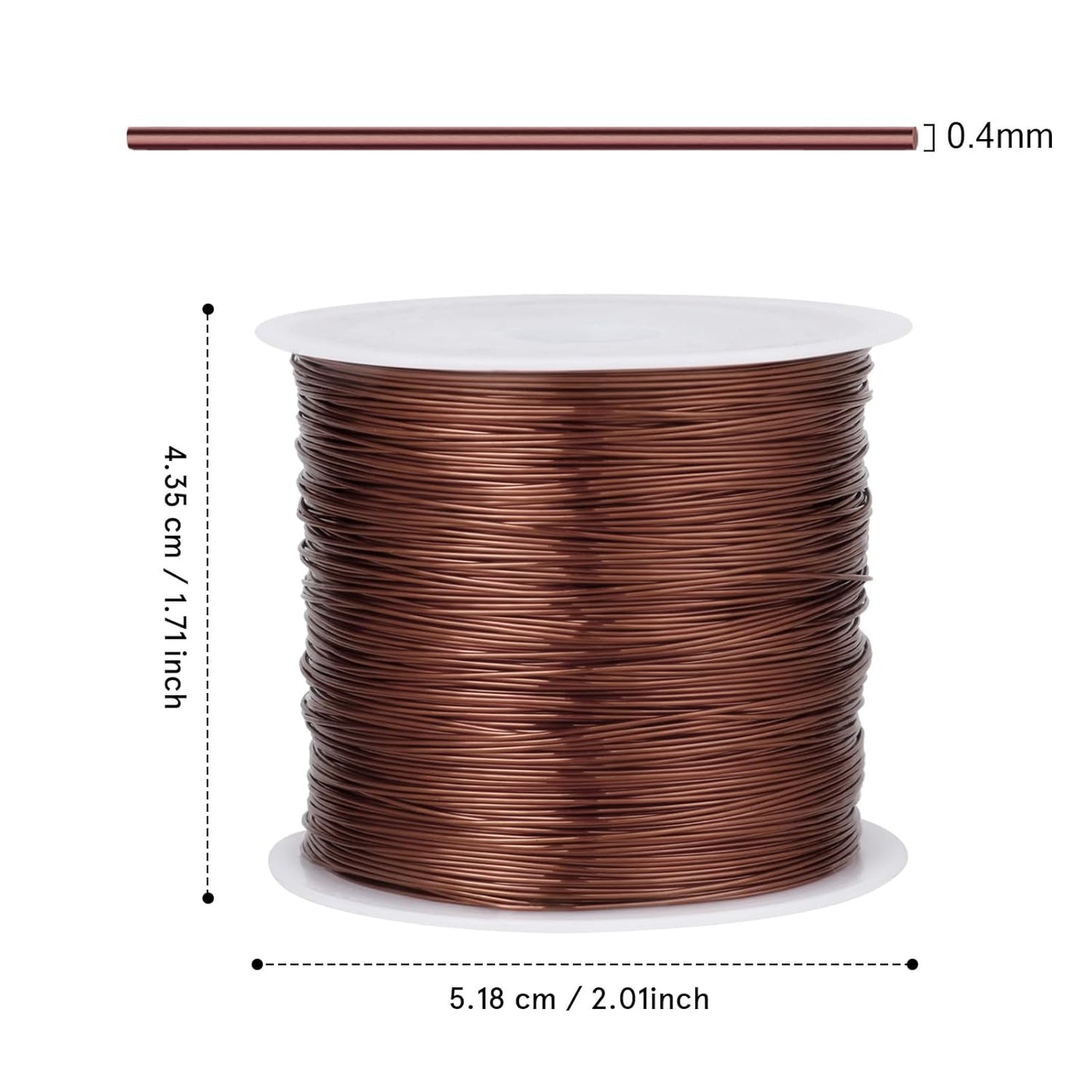 328FT Jewelry Wire 26 Gauge Tarnish-Resistant Copper Beading Wires Roll Bulk for DIY Crafts Jewelry Making, Red Brown