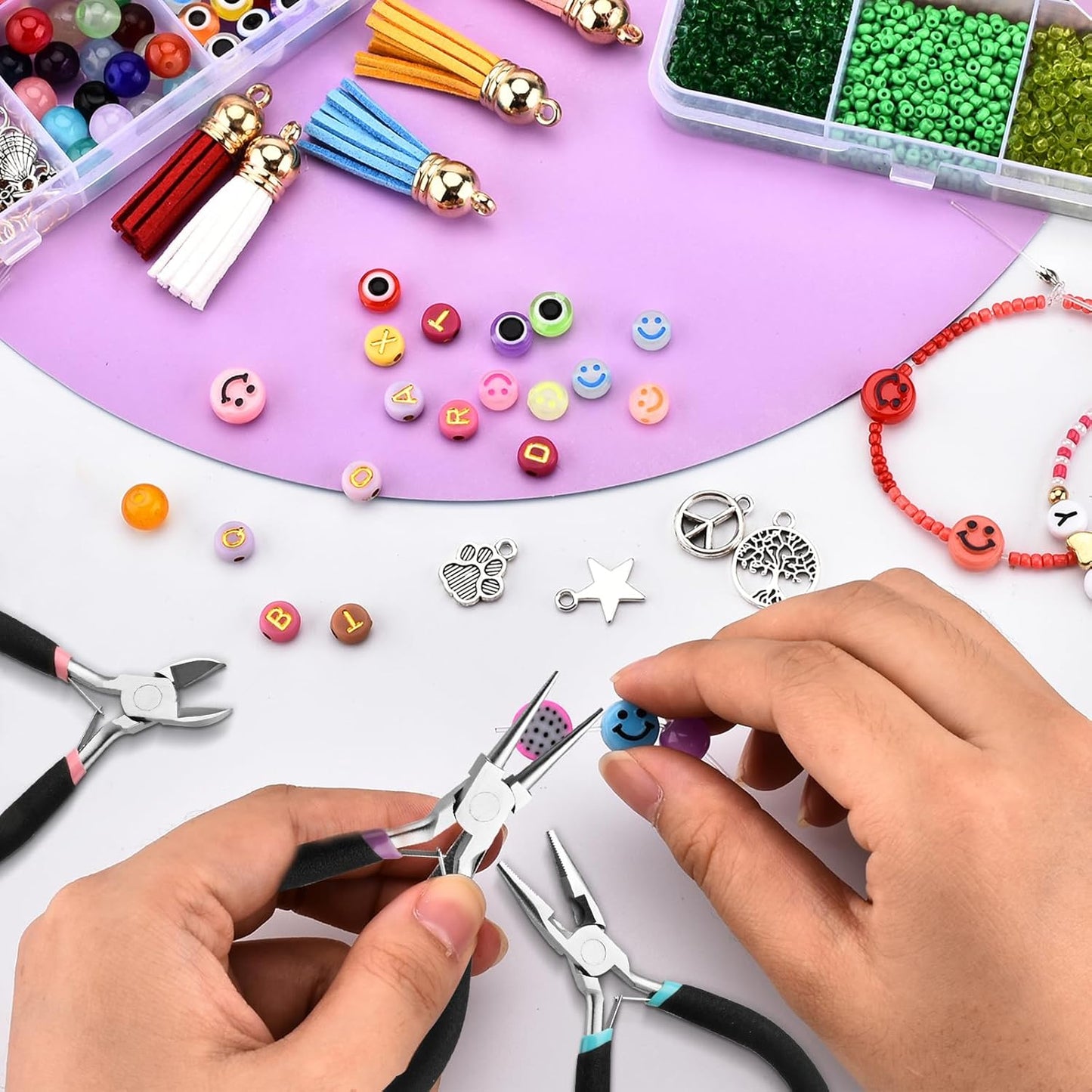 4 Pack Jewelry Making Pliers Tools Set, Jewelry Pliers with Needle Nose, Round Nose Pliers,Crafts Matte Handle