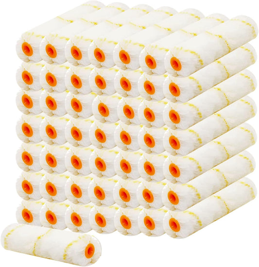 50 Pieces Paint Roller Cover, 6 inch Microfiber Roller Covers, Washable Covers for Roller Frame, House Painting Supplies, Naps for Paint Roller Brush for Painting Walls Ceilings