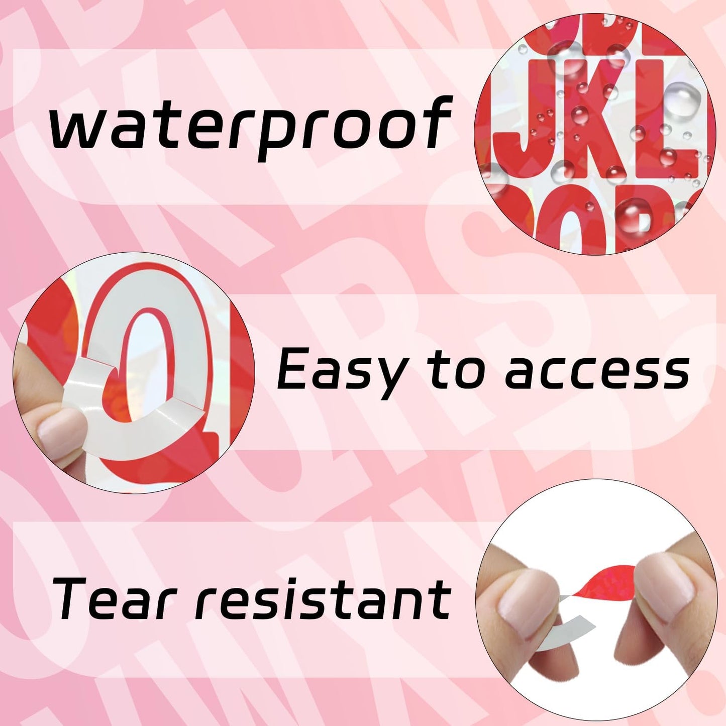 Starboling Letter Stickers,2 inch 8 Sheets Red Alphabet Sticker,Self Adhesive Vinyl Letter Stickers Mailbox Numbers,for Arts Crafts Outdoor Sign Poster Mailbox Sign Doors Mailboxes Car Truck