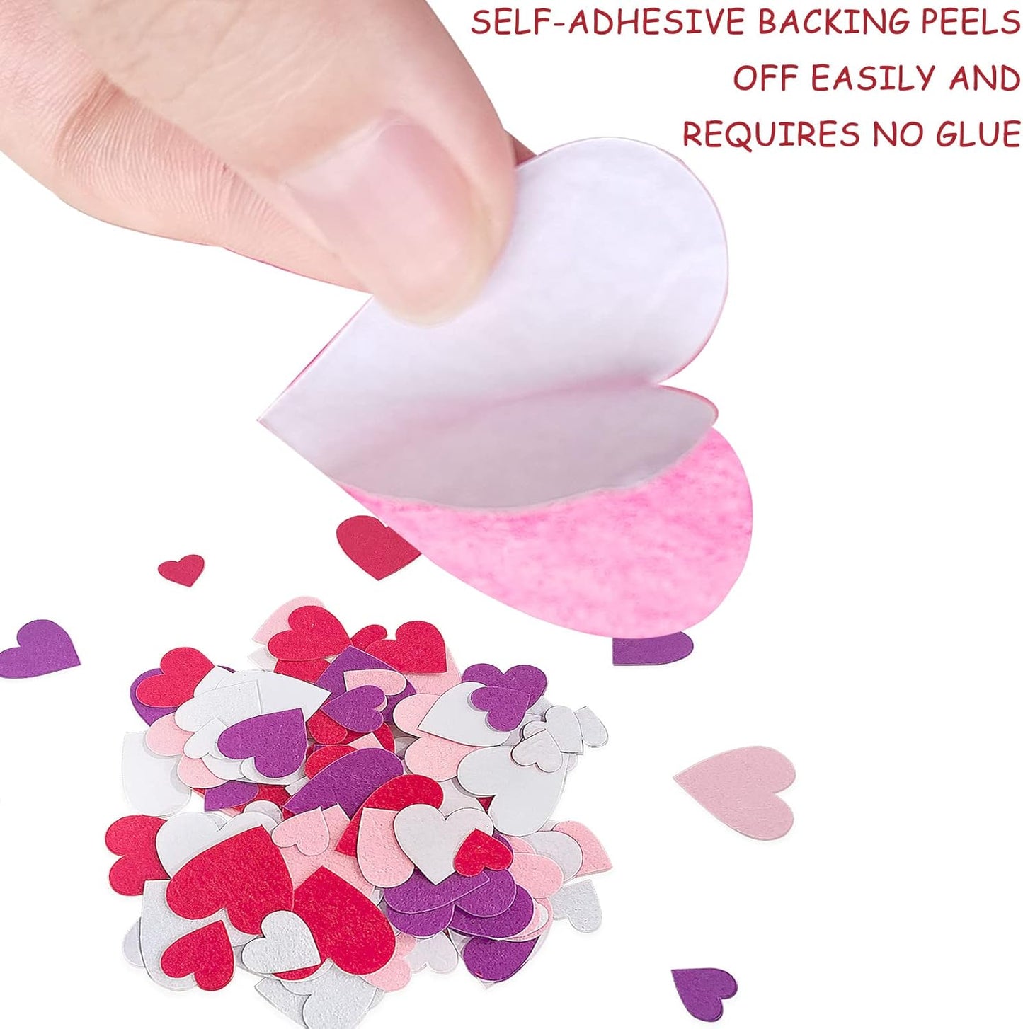 Heart Stickers, Self Adhesive Heart, Felt Decoration for School Bag, Craft Stickers for Scrapbooking Supplies Kit