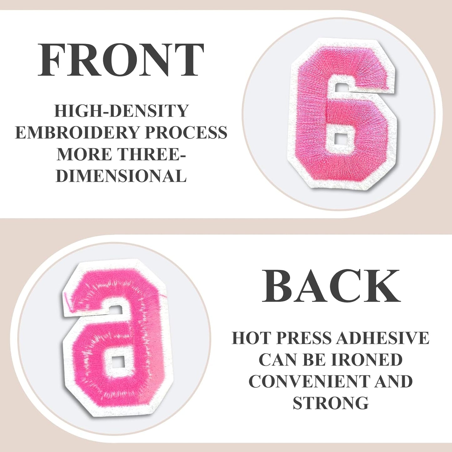 Letter and Number Iron On Patches, A-Z Alphabet and Numbers 0-9 Embroidery Applique Patch, DIY Decorative Heat Press Patches for Clothing Jeans Jackets Backpacks Hats (Pink 72 Pcs)