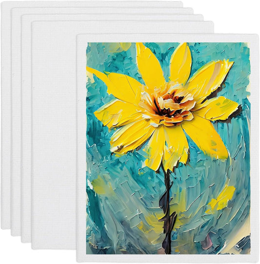 MECCANIXITY Canvas Boards for Painting, 9x12 Cotton Blank Primed Art Canvas Panels Acid-Free for Painting Supplies Oil Acrylic Tempera Watercolor Pouring Paint Artists(White, Pack of 5)