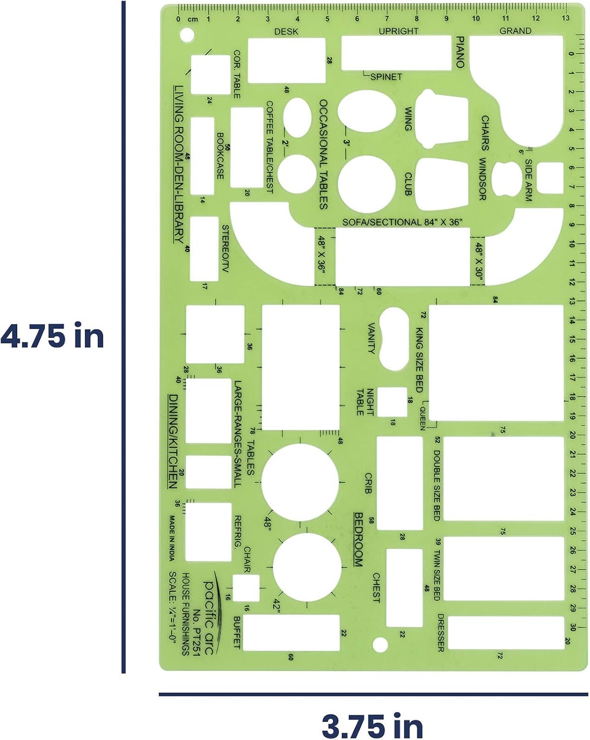 Pacific Arc House Furnishing Template Guide, with Beds, Tables, Couches, Chairs, and Other Furnishings