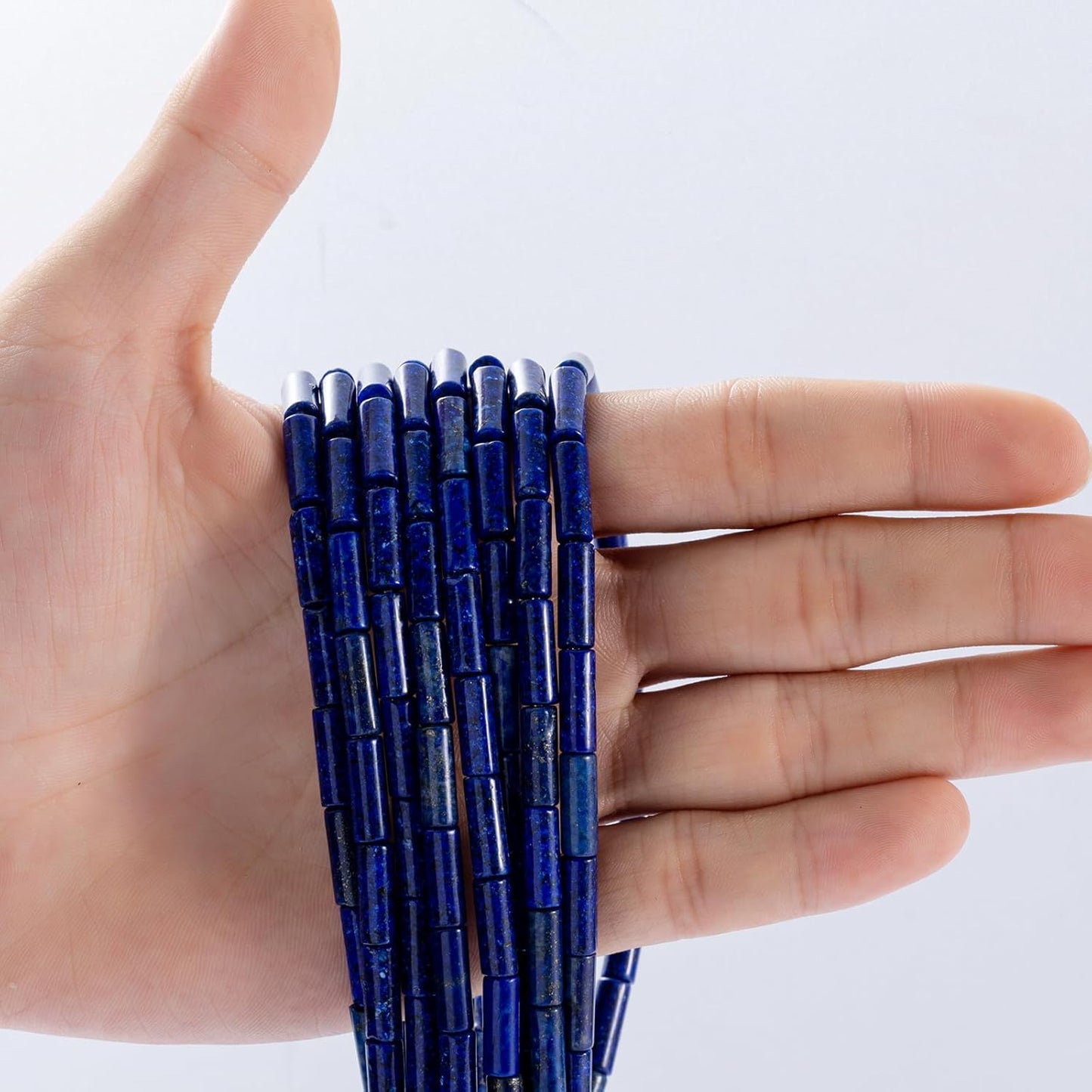 Natural Lapis Lazuli Cylinder Tube Beads 4x13mm 38cm/str Loose Semi Gemstone Stone Beads for Making Bracelets Necklace Earrings