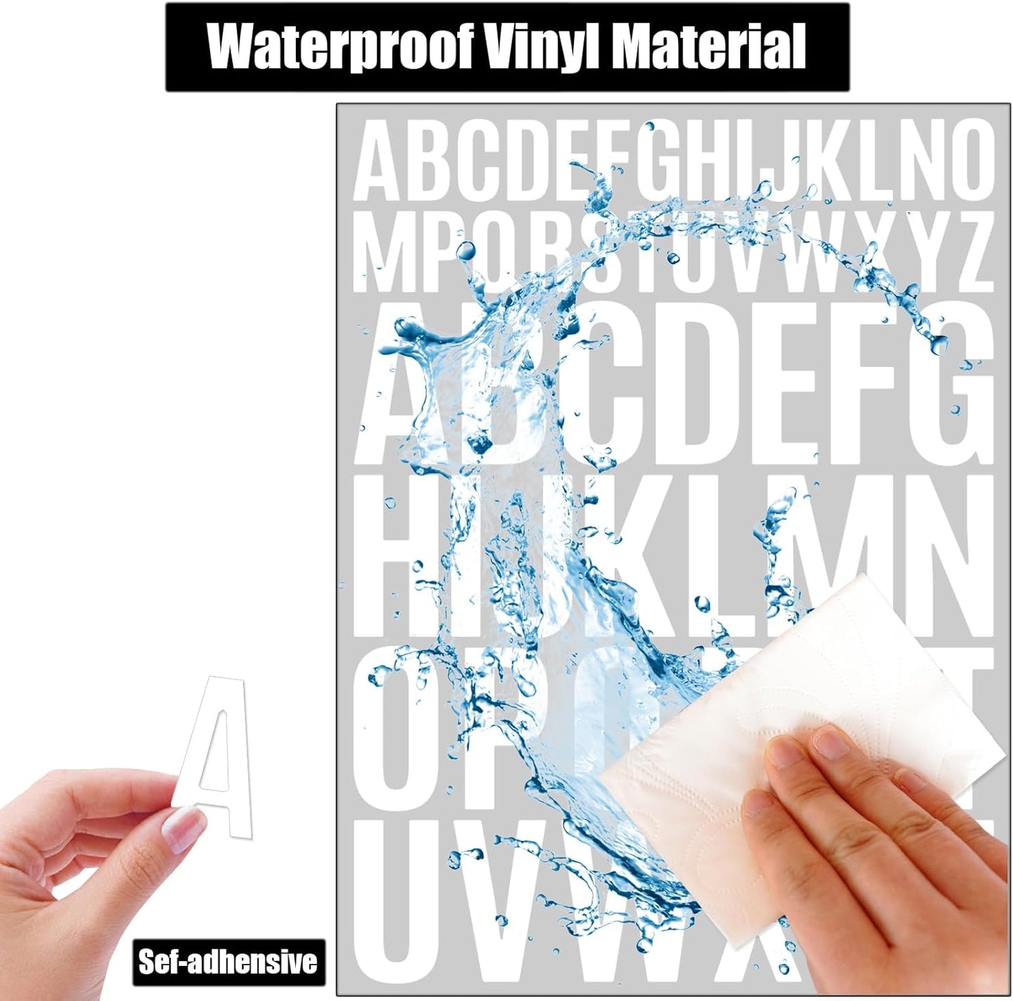 Bemeol Letter Stickers 1560 Pieces 30 Sheets Stick on Vinyl Letters Capital Alphabet Sticker Letter for Craft Bulletin Boards Classroom Home Business Decor(White,1 Inch,2 Inch)