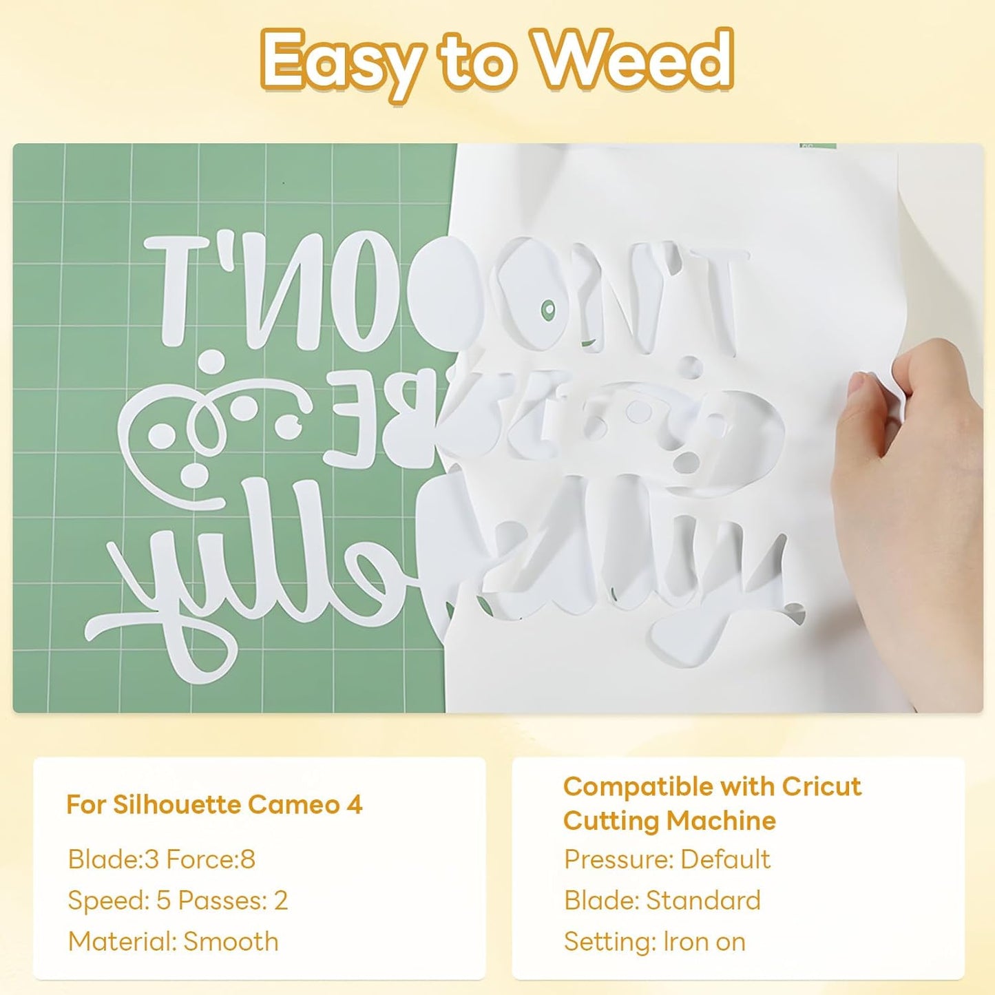 HTVRONT White Heat Transfer Vinyl - 12" x 45FT White HTV Vinyl Roll for T Shirts, White Iron on Vinyl Compatible with Cricut Cutting Machine & Silhouette Cameo - Easy to Cut & Weed