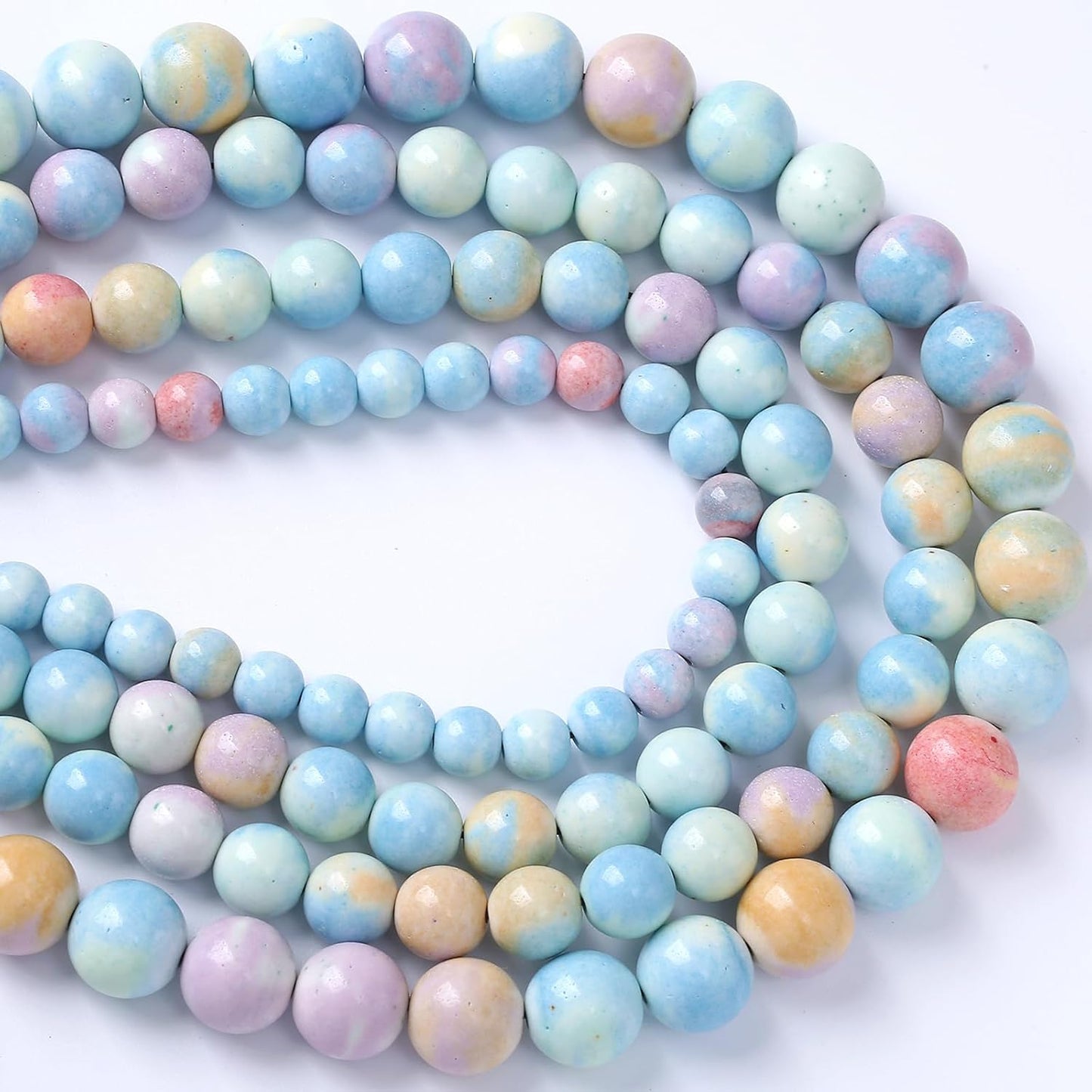 12mm 32pcs Natural Alxa Rainbow Stone Beads for Jewelry Making Energy Healing Power Stone Beads DIY Bracelet Necklace Accessories 15"