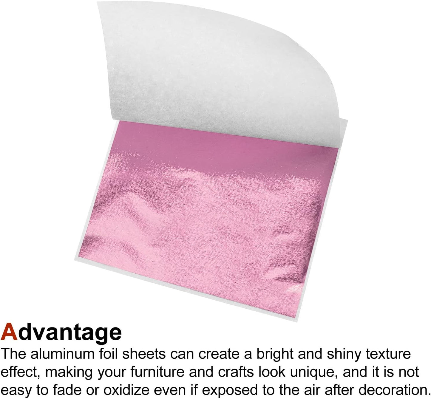 MECCANIXITY Gold Leaf Foil Sheet, Rose Red Leaf Papers, 3.3 x 3.1inch for Art Decoration, Sculptures, Painting, Pack of 100