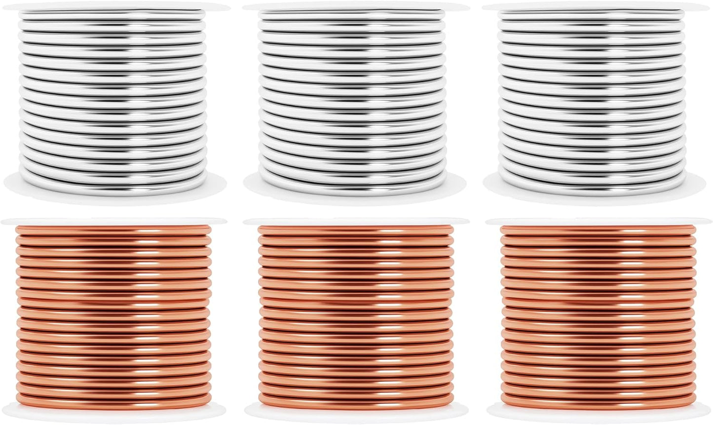 Mandala Crafts 13 Gauge Anodized Aluminum Craft Wire for Jewelry Making - 300 FT Colored Flexible Silver Copper Tone Wire - Bendable for Bonsai Armature Crafting Sculpting