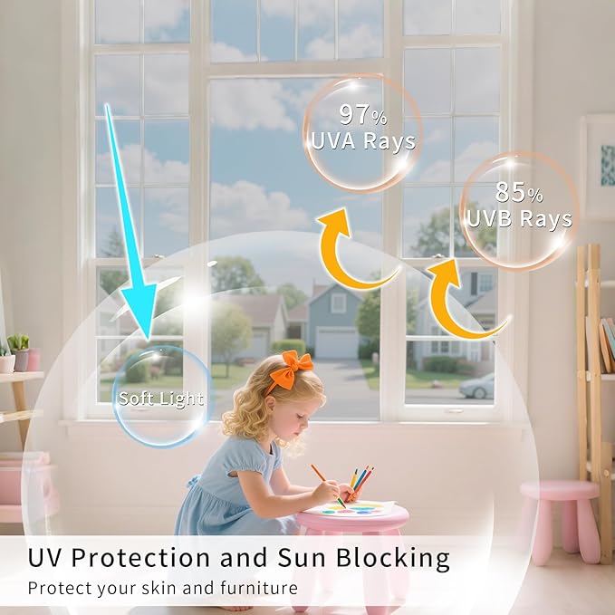 Window Privacy Film One Way Daytime Mirror Tint Treatments UV Heat Control Vinyl Stickers Sun Block Glass Paper Door Covering Reflective (Silver, 35.4 Inch x 26.2 Feet)