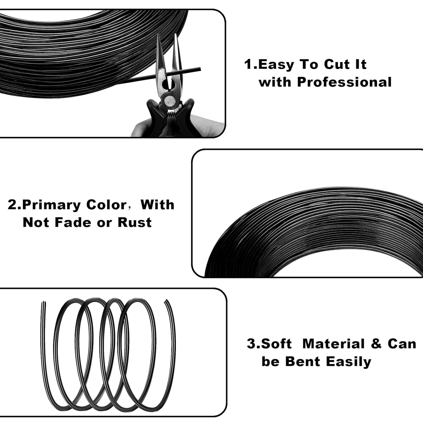 Aluminum Wire, 100 Feet 12 Gauge Bendable Anodized Metal Wire for Sculpting and Jewelry Making