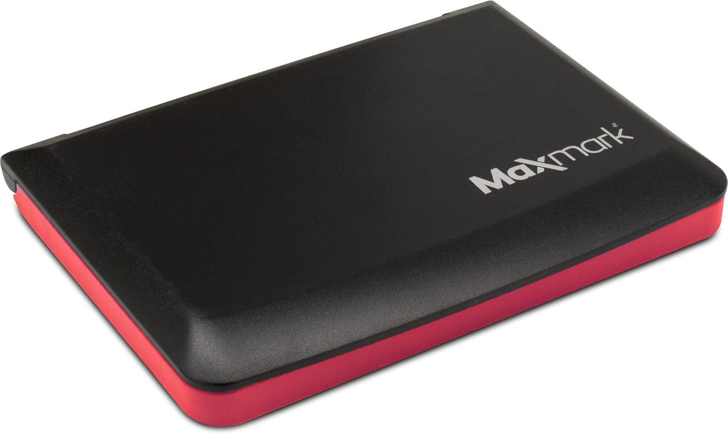 MaxMark Large Red Stamp Pad - 2-3/4" by 4-1/4" - Premium Quality Felt Pad