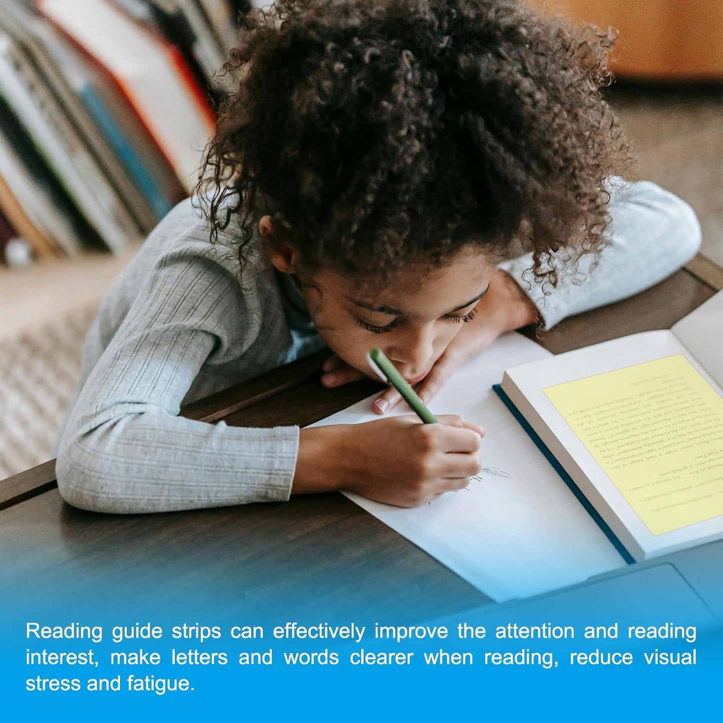 PATIKIL A4 Size Guided Reading Sheet, 5pcs Correction Lighting Gel Filter Colored Overlay Transparent Color Film for Classroom Photo Studio, Yellow