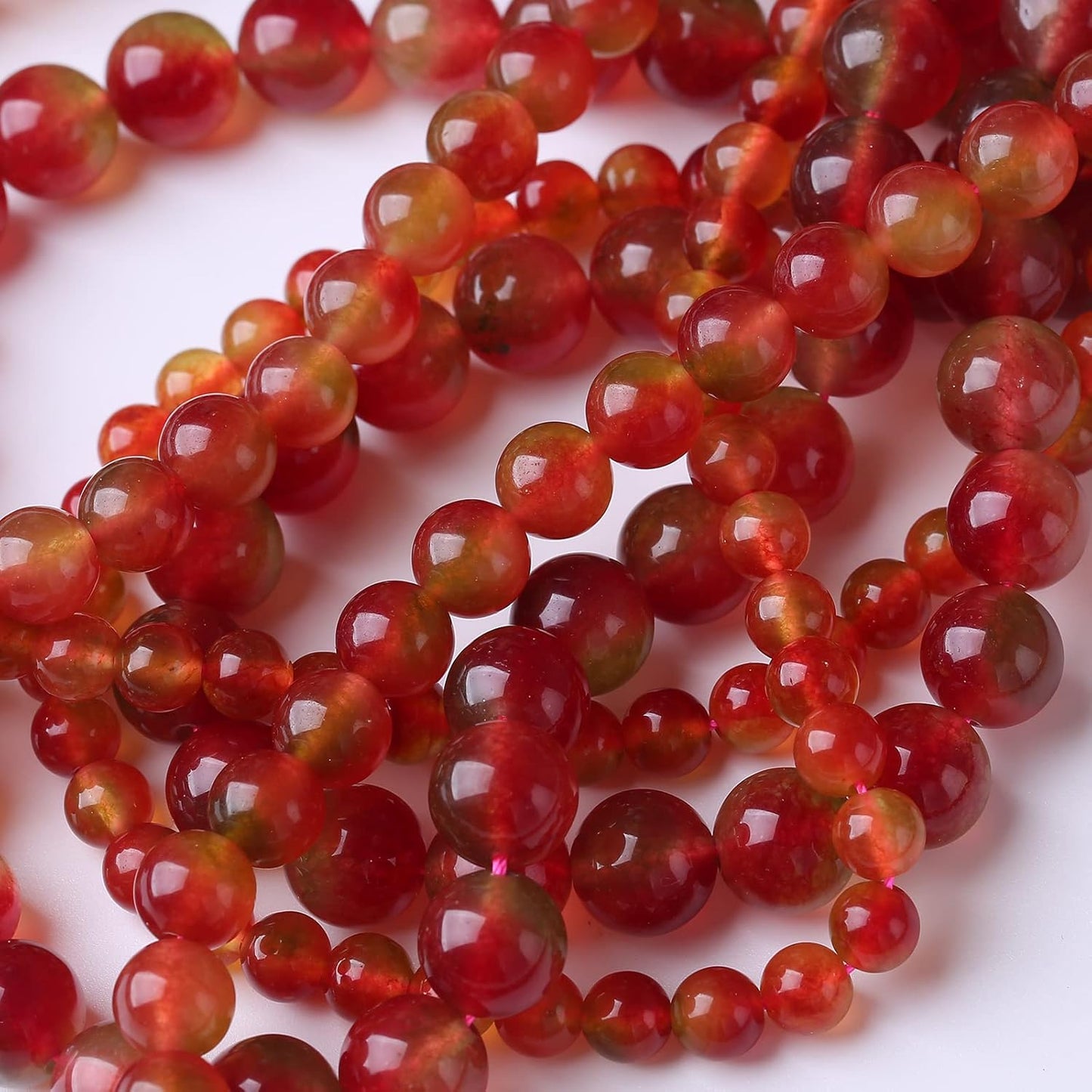 32PCS 12MM Mixed Double Chalcedony Stone Beads Energy Healing Beads for DIY Jewelry Bracelet Necklace Making for Jewelry Making 15Inch