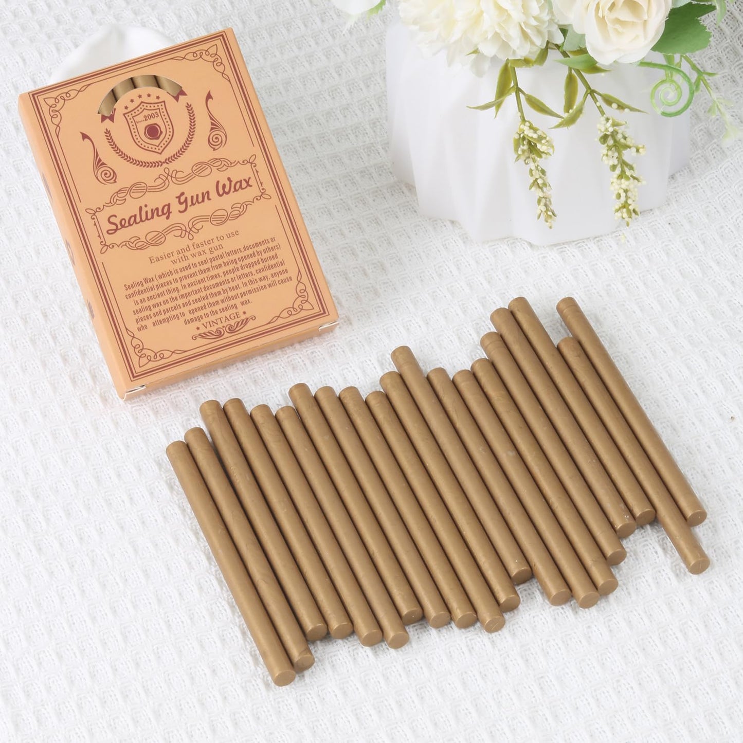 Dark Bronze Sealing Wax Sticks, WASOHLING 20Pcs Glue Gun Wax Seal Sticks for Wax Seal Stamp, Bronze Wax Seals for Christmas Wedding Invitation Envelope Letter Seals, Craft Adhesive (Mini Size)