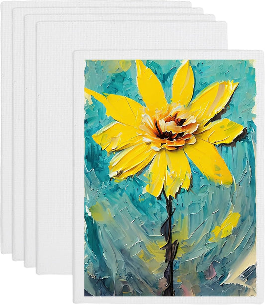 MECCANIXITY Canvas Boards for Painting, 12x16 Cotton Blank Primed Art Canvas Panels Acid-Free for Painting Supplies Oil Acrylic Tempera Watercolor Pouring Paint Artists(White, Pack of 5)