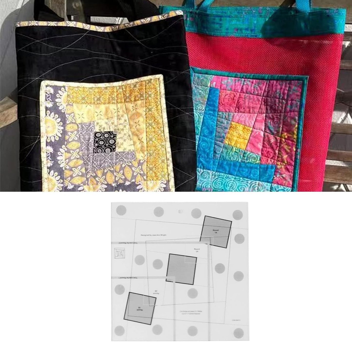 Sewing Rulers, Quilting Rulers Quilting, Curvy Log Cabin Trim Tool Finished Blocks, Template Patchwork Sewing DIY Ruler[6 inch]