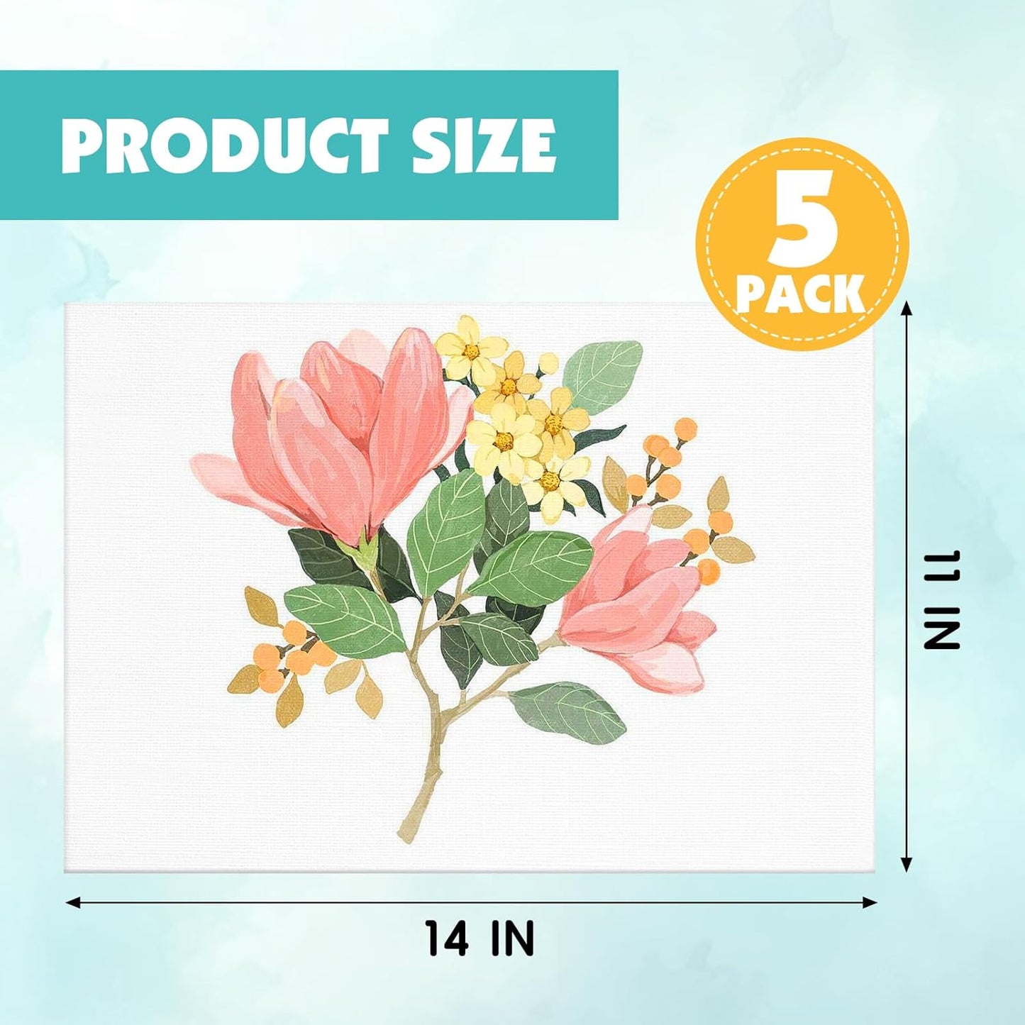 ESRICH Professional Linen Canvas for Painting, 5 Pack Linen Canvas Panels 11x14 Primed Acid Free Blank Canvas Boards for Painting for Artists, Painters