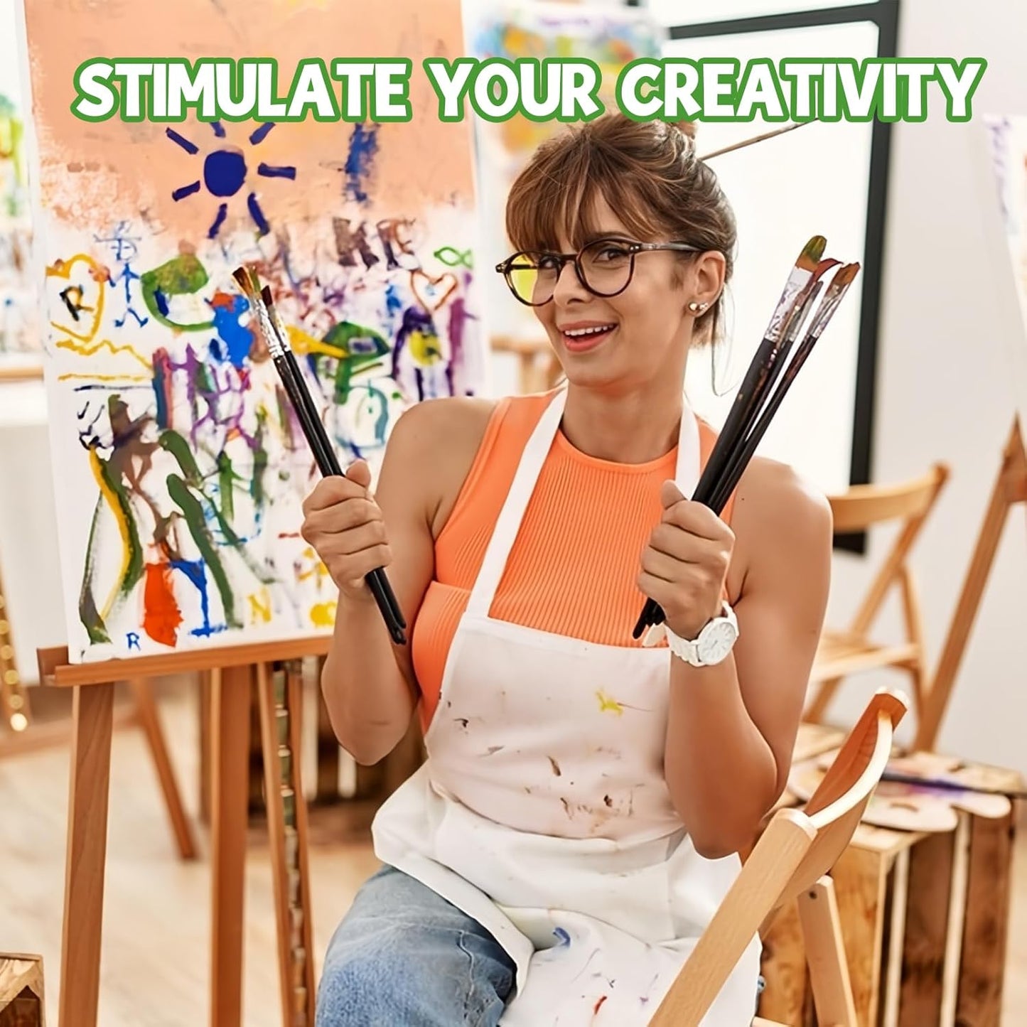 ESRICH Stretched Canvas for Painting 16x20 Inch, 6Pack Large Canvas for Painting, Primed Acid-Free Cotton Blank Canvases, Art Paint Canvases for Oil Paint,Watercolor,Acrylic Paint,Gouache and Tempera.