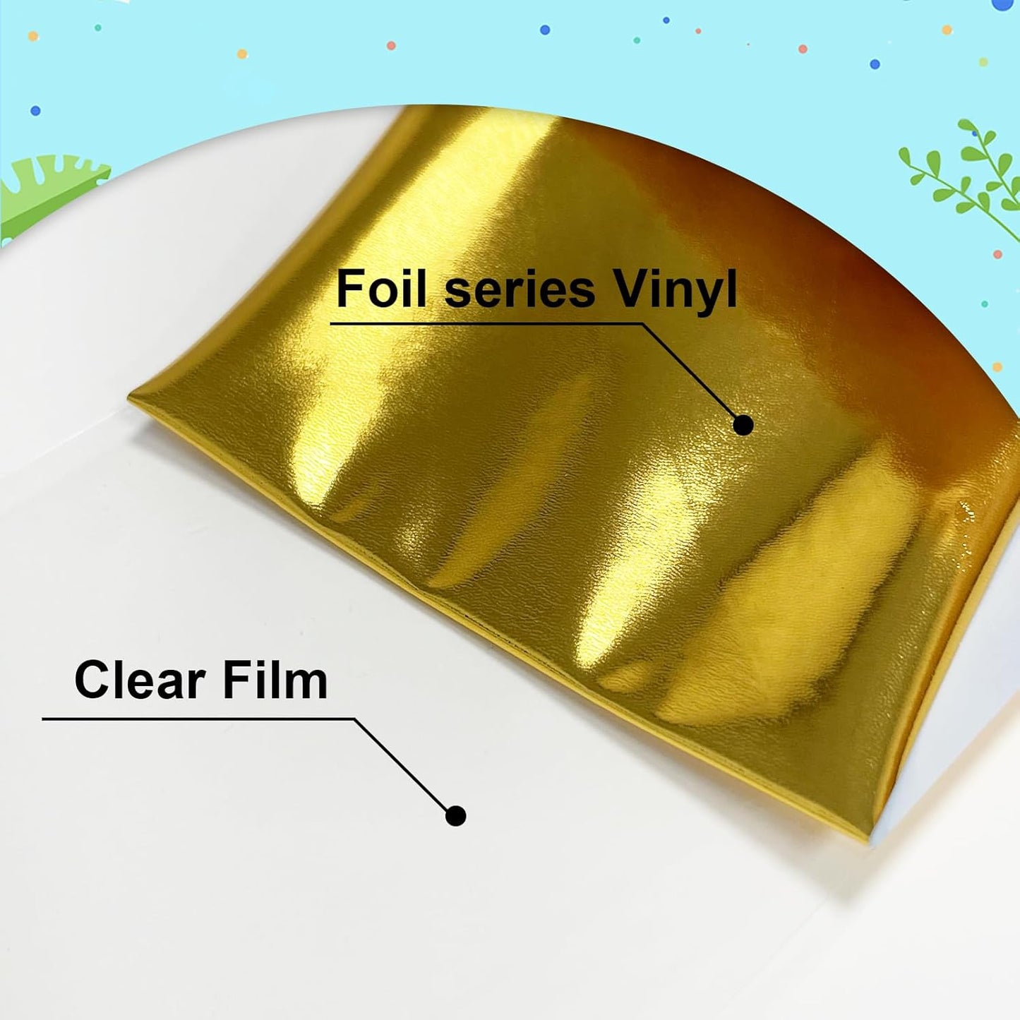 Sheet Metallic Foil Heat Transfer Vinyl 12Inch*6Ft Bundle Chrome HTV Pack inVibrant Colors for Stunning T-Shirt Designs! Perfect for DIY Heat Transfer Vinyl 12Inch*6Ft