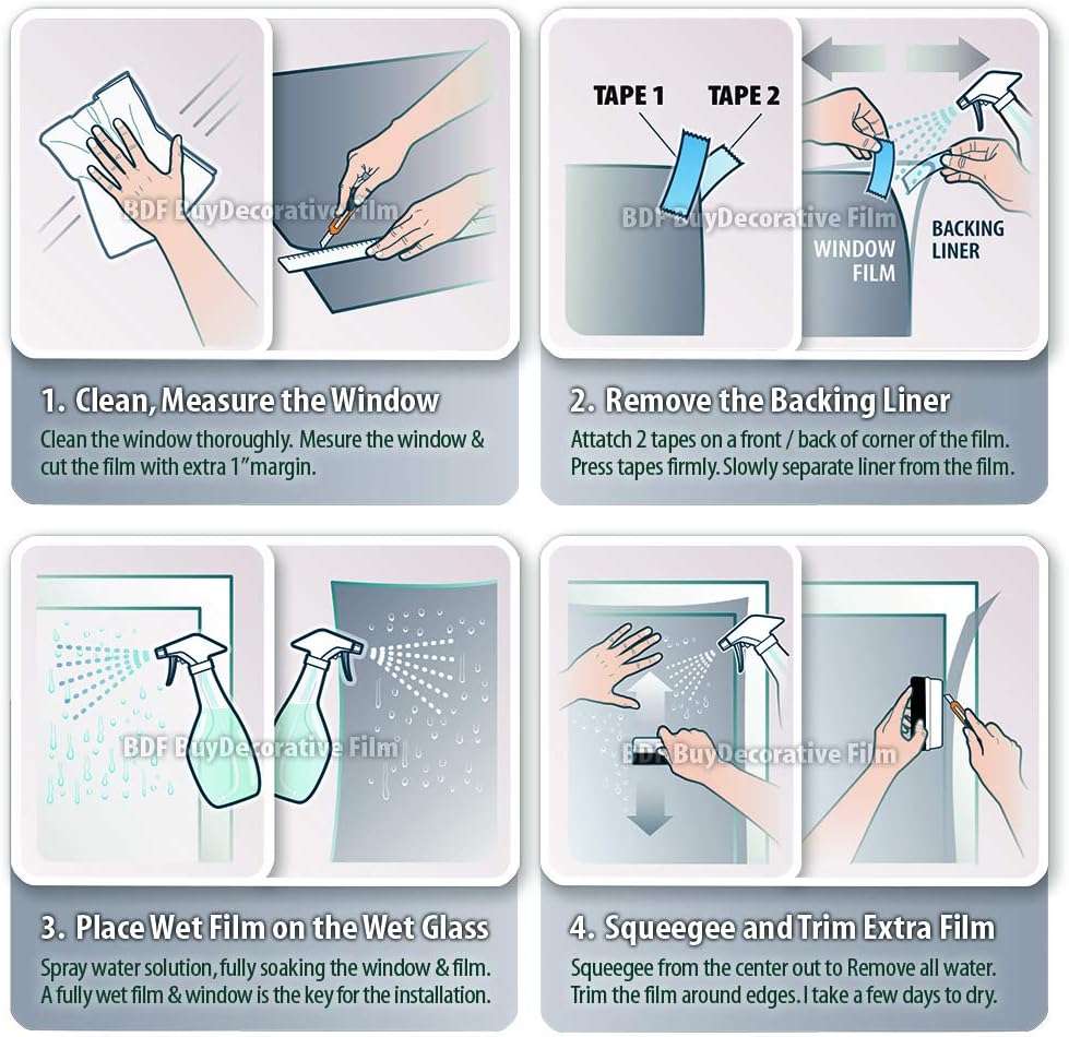 BDF EXNA20 Exterior Window Film Daytime Privacy and Heat Control Natural Black 20 (Dark) - 48in X 7ft