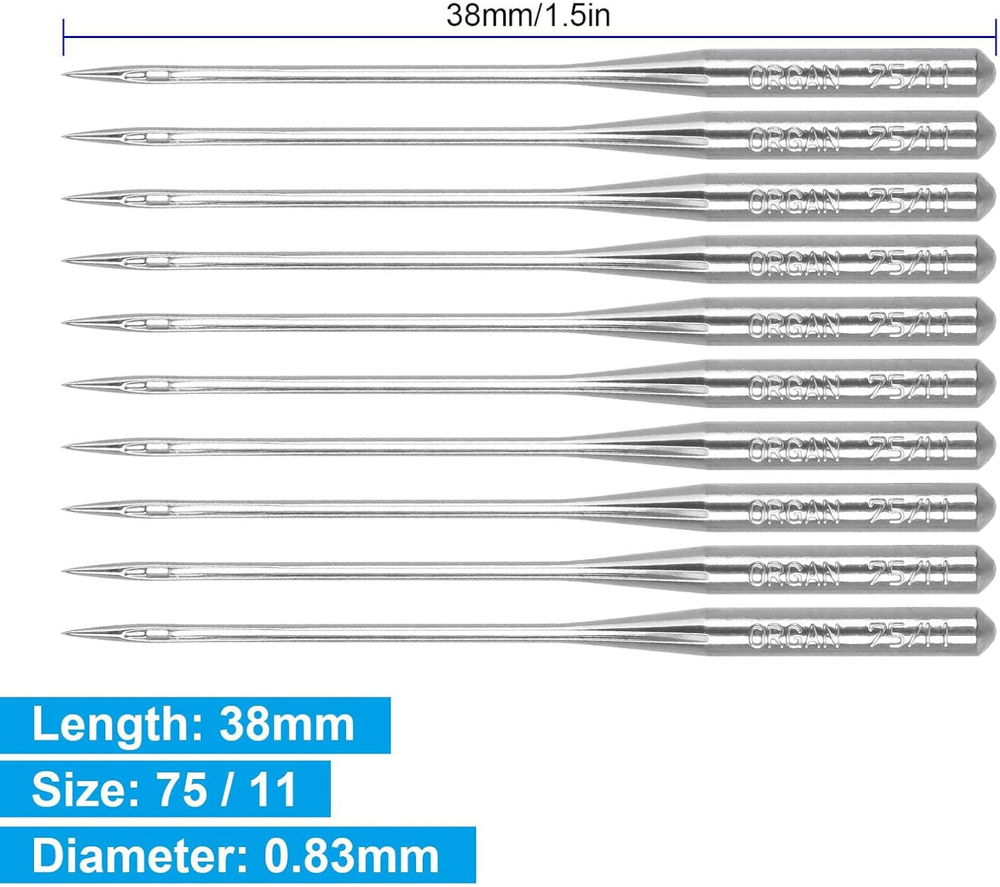 50 PCS Sewing Machine Needles for Brother, Sewing Needles Embroidery Machine Needles for Brother Sewing Machine (75/11-50 Pack)