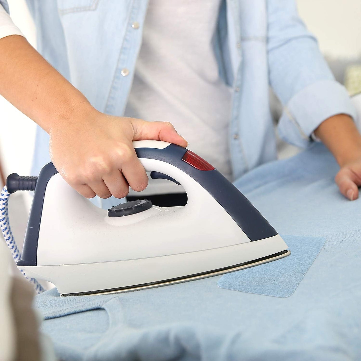 Tatuo 30 Pieces Iron on Patches for Clothing Repair Fabric Patches Iron on for Denim Jean Repair Decorating Kit Canvas Fabric for Puffer Down Jacket(Classic Colors)