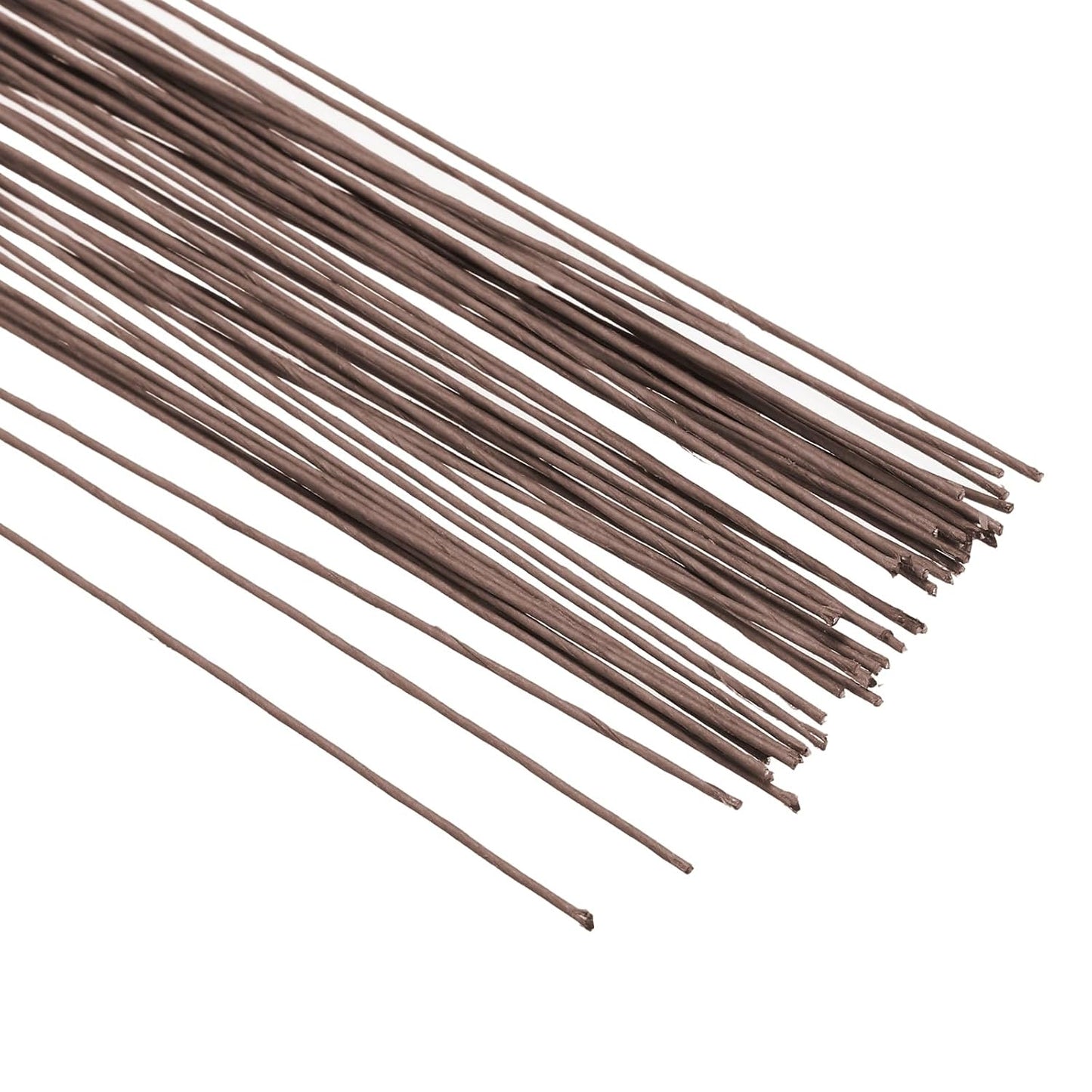PATIKIL 22 Gauge 16" Floral Stem Wire, 100 Pcs Paper Wrapped Iron Artificial Flower Stem Accessories for DIY Bouquet Stem and Craft Decoration, Brown