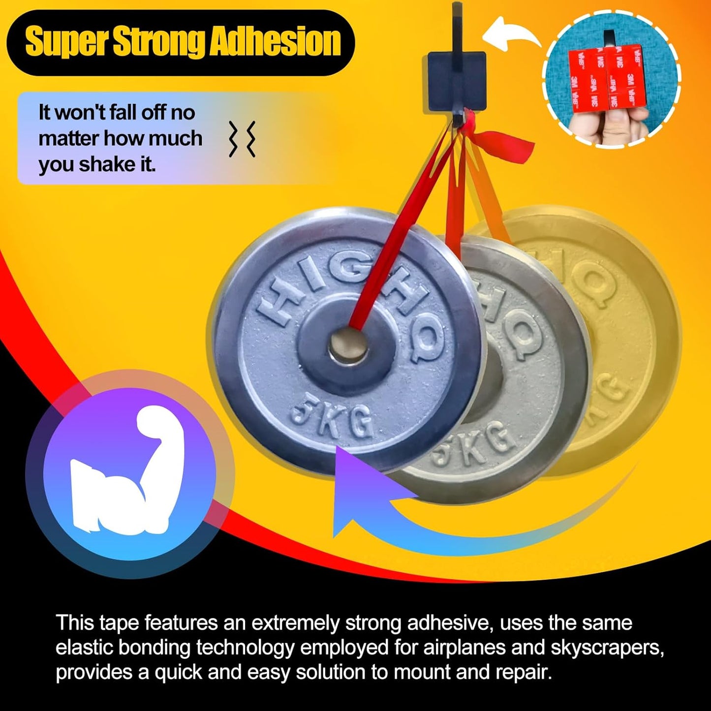 1" Width Double Sided Foam Tape, Made of 3M VHB, Waterproof Outdoor Automotive Decor Wall Tape, Heavy Duty Mounting Tape, Super Strong Adhesive Tape, 15Ft Length