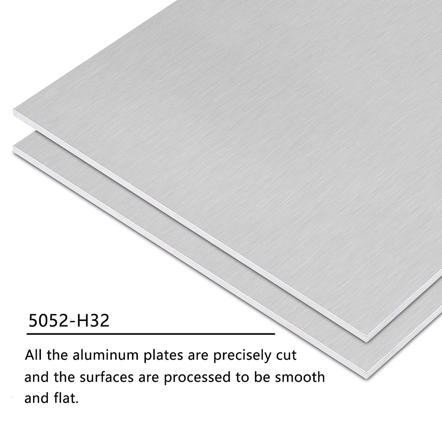 5052 H32 Aluminum Sheet Metal 12 x 12 x 1/8 (0.125”) Inch Flat Plain Aluminum Plate Covered with Protective Film, Rectangle 3MM Aluminum Metal Plate for Crafting, Industry
