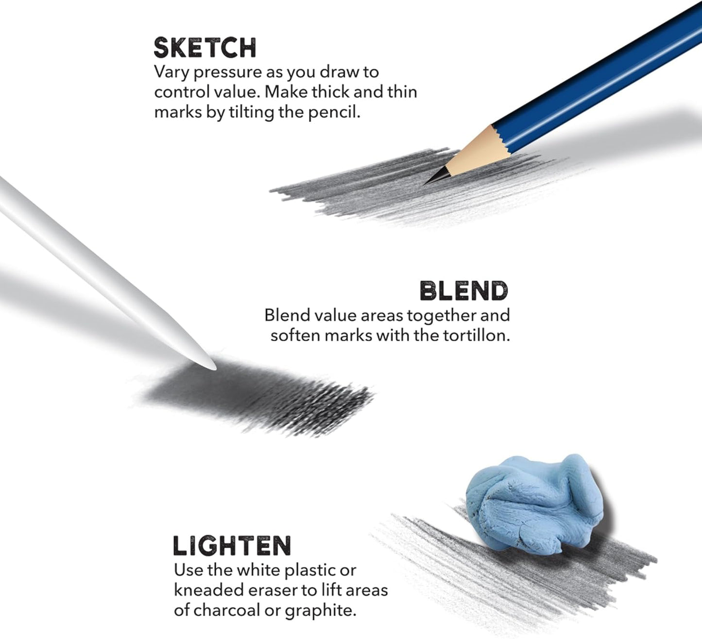 ArtSkills Sketch Pencils for Drawing, Graphite Art Pencil Set for Sketching & Shading, 8pc (Pack of 2)