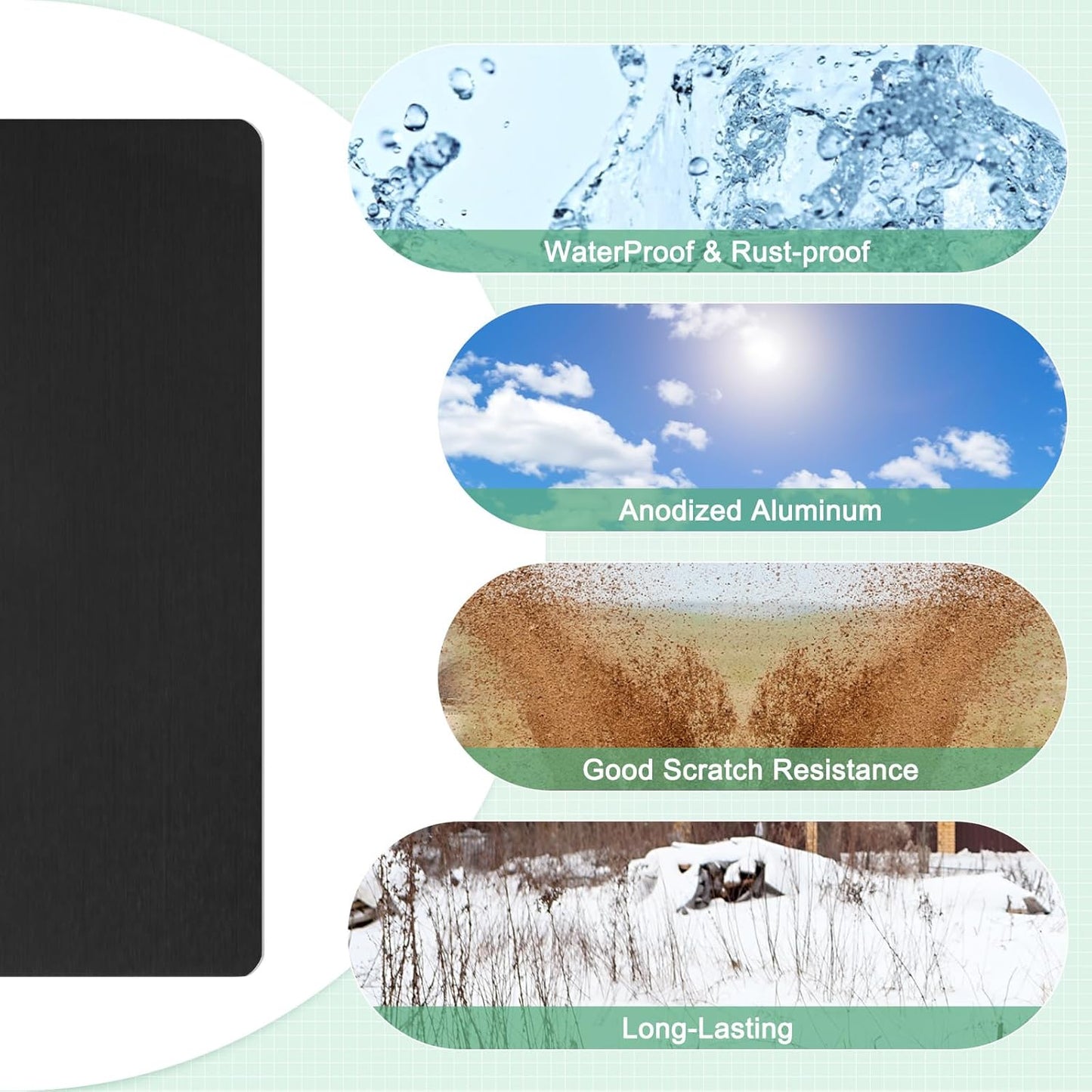 20-Pack Anodized Aluminium Laser Engraved Mount Metal Plate 3x1x0.03 Inch Engraver Blank Anodized Aluminum Sheets for DIY Laser Printing/Home/Office[Black]