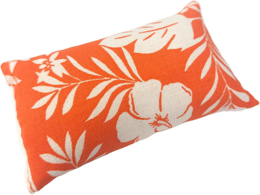 Emery Pin Cushion for Sewing - Filled with Abrasive Emery Sand - Handmade in USA (2"x3", Hawaiian Floral on Orange)