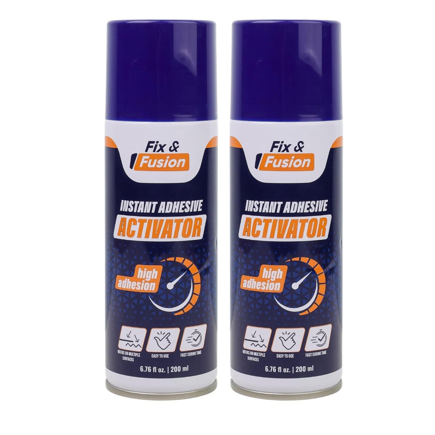 FIX & FUSION Activator Spray (6.76 Fl Oz), Instant Cure Accelerator for Cyanoacrylate (CA) Super Glue for Wood, Plastic, Rubber, Granite, and DIY & Professional, Accelerates Bonding Strength, (2 Pack)