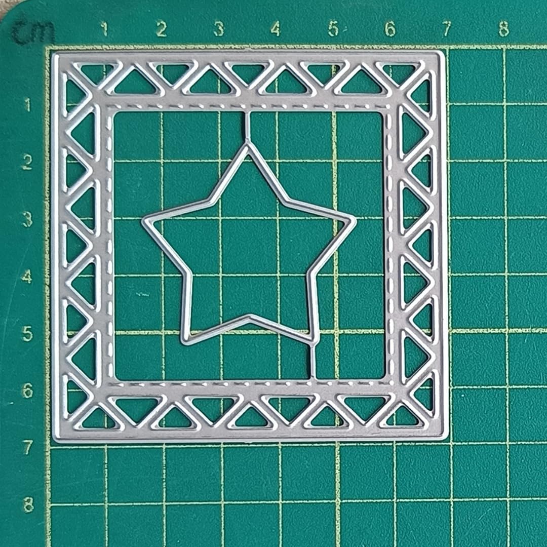 Cutting Dies Metal Stencils Scrapbooking Tools DIY Embossing Template for Paper Card Making Album Arts Crafts Supplies (Star Frame-6.9x6.9cm)