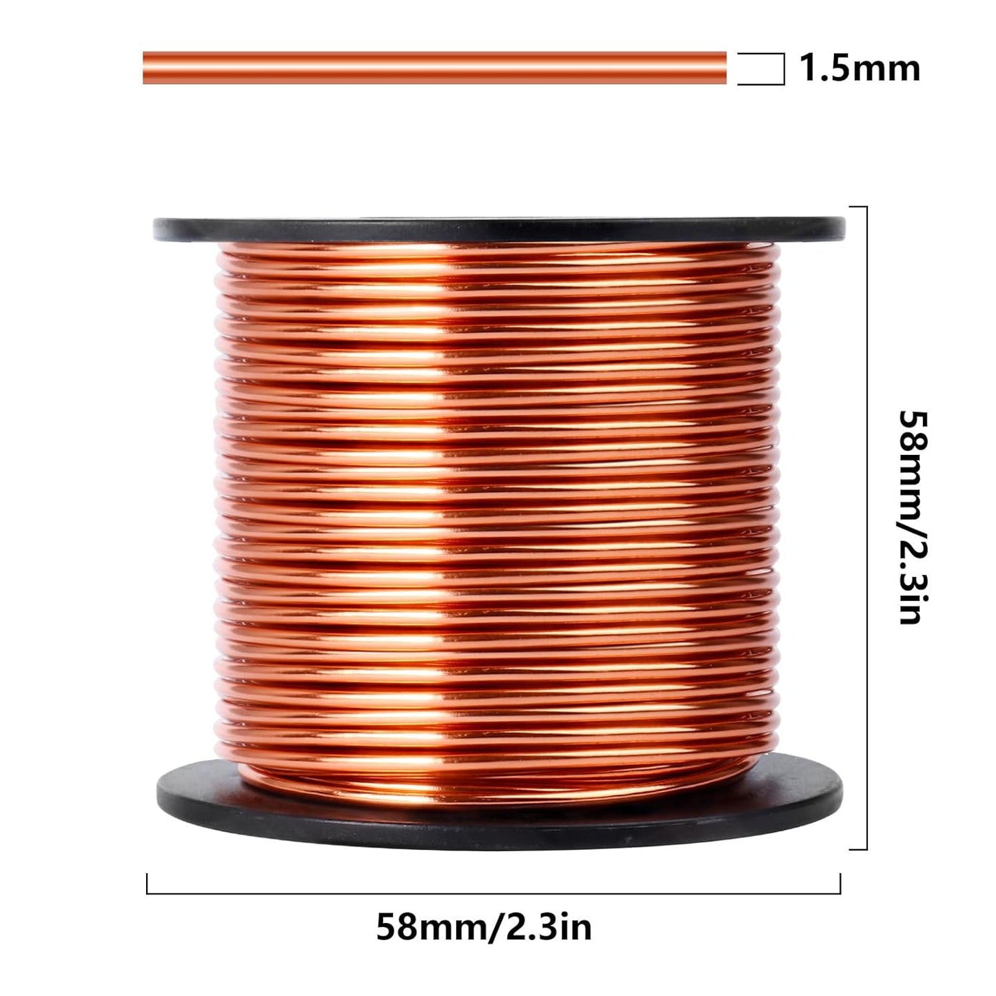 Aluminum Craft Wire, 75 Feet 1.5mm/ 16 Gauge Copper Bendable Soft Metal Aluminum Wire Roll Bulk for DIY Crafts Sculpting Jewelry Making