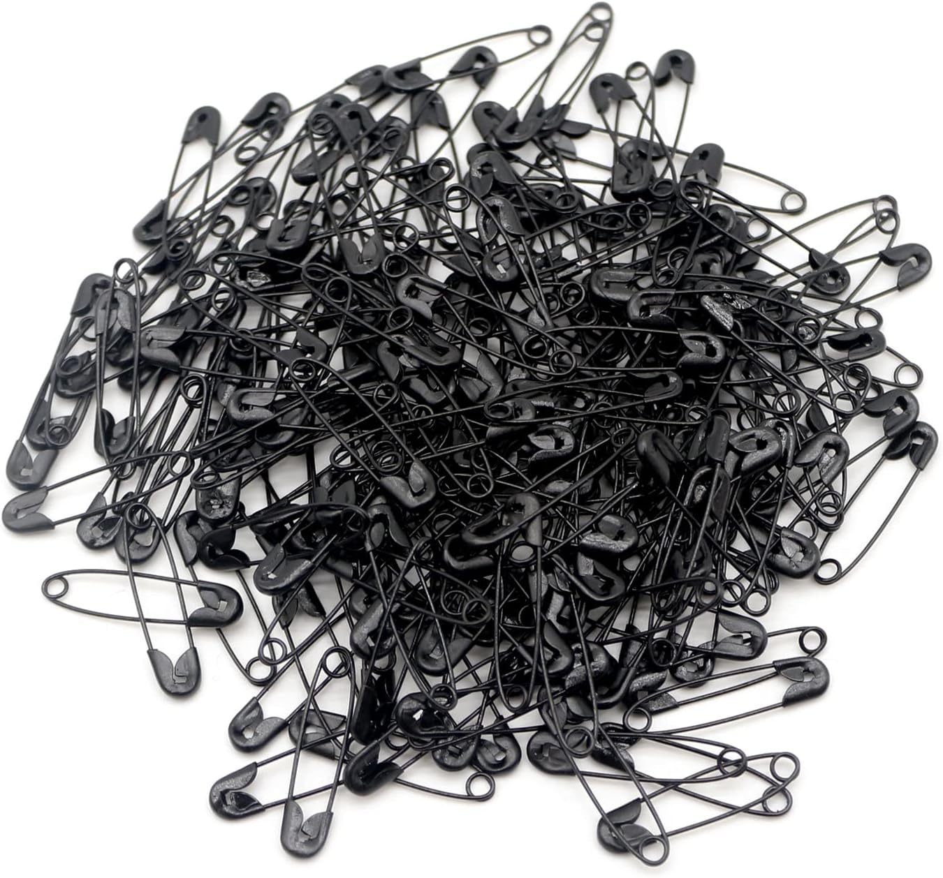 500PCS Safety Pins, 0.75Inch/19mm Small Safety pins, Rust Resistant Nickel Plated Steel Set for Crafting, Sewing, Rimming Fastening Clip Button for Garment Hang Tag (Black)