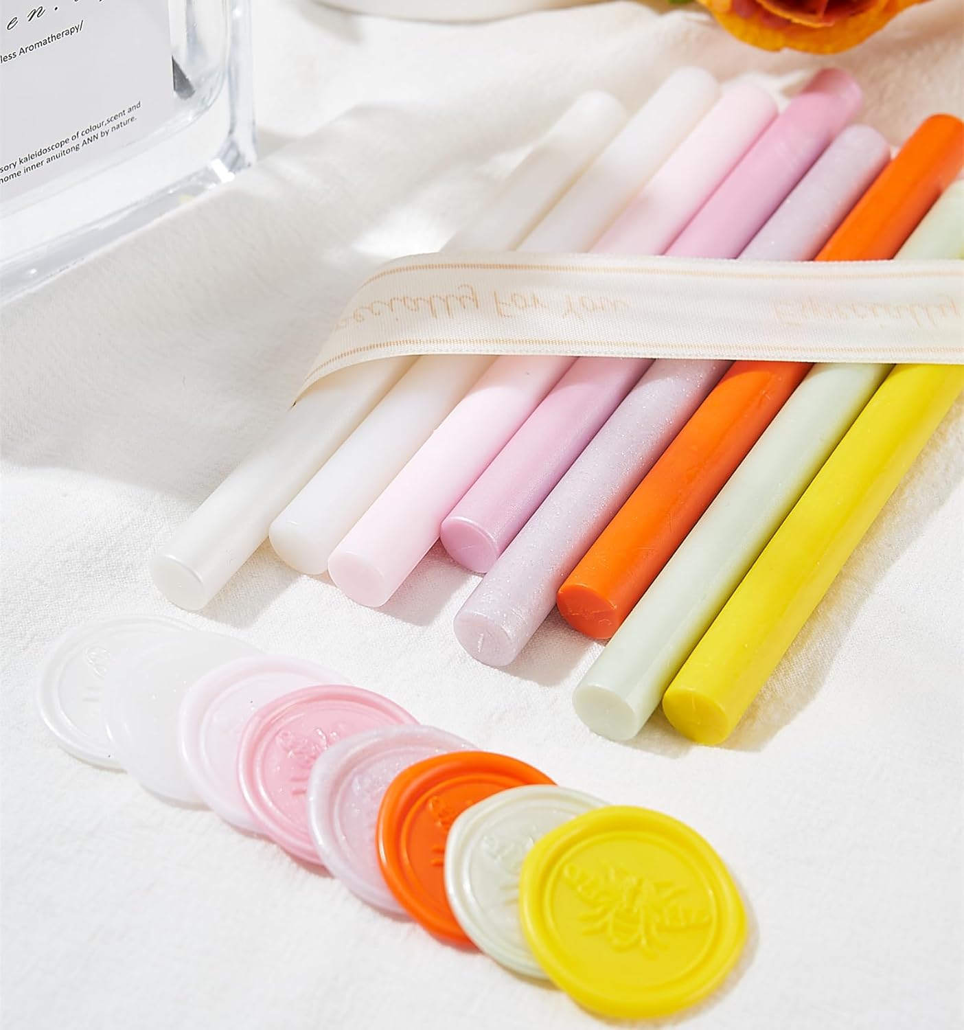 20pcs Pearl Pink Wax Seal Sticks for 0.28'' Glue Gun, Wax Seal Stamp, Wedding Invitations, Envelopes, Christmas Gifts